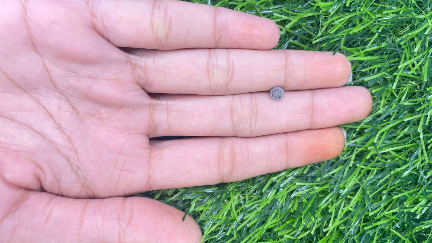 0.61 Carat 4.8MM Loose Salt and Pepper Round Brilliant Cut Diamond: Natural Grey Diamond for Elegant Engagement Rings - JayKrishna Diamond