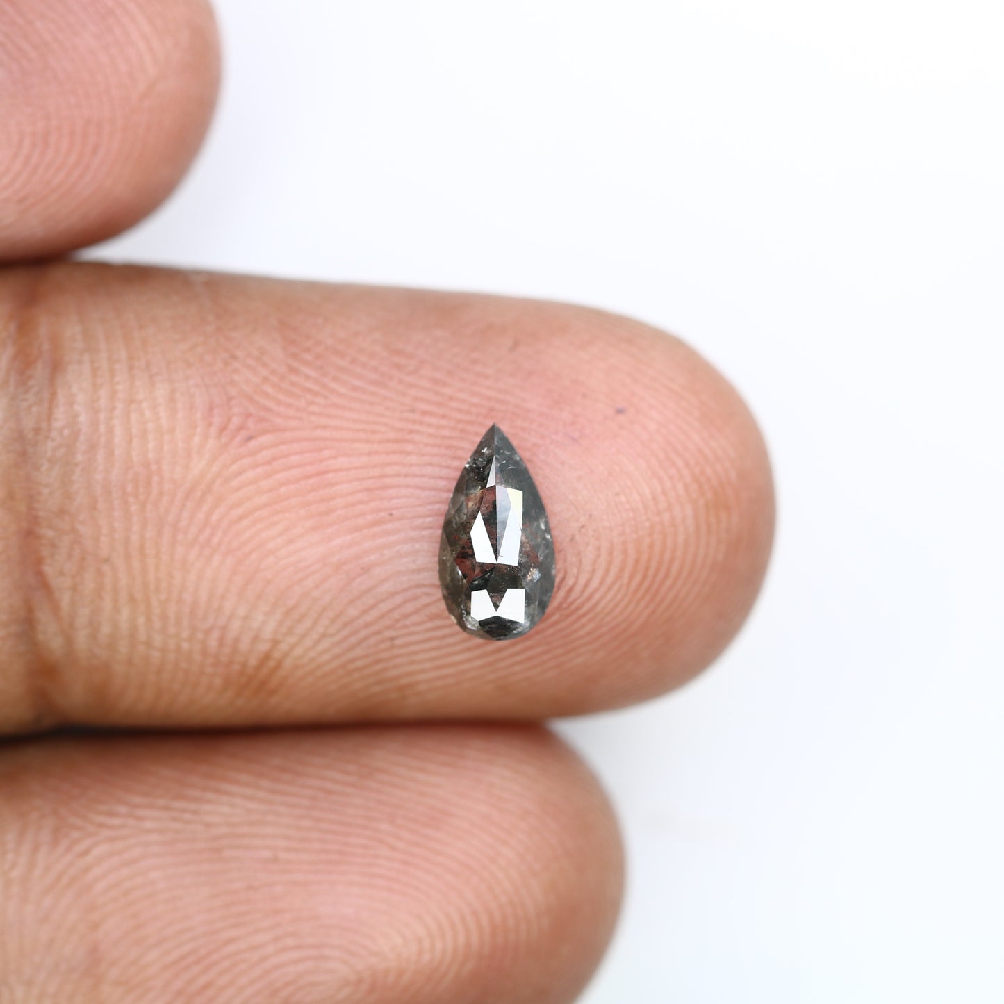 0.57 Carat Pear-Shaped Salt and Pepper Diamond – Unique Loose Gem for Artisan Engagement Rings - JayKrishna Diamond