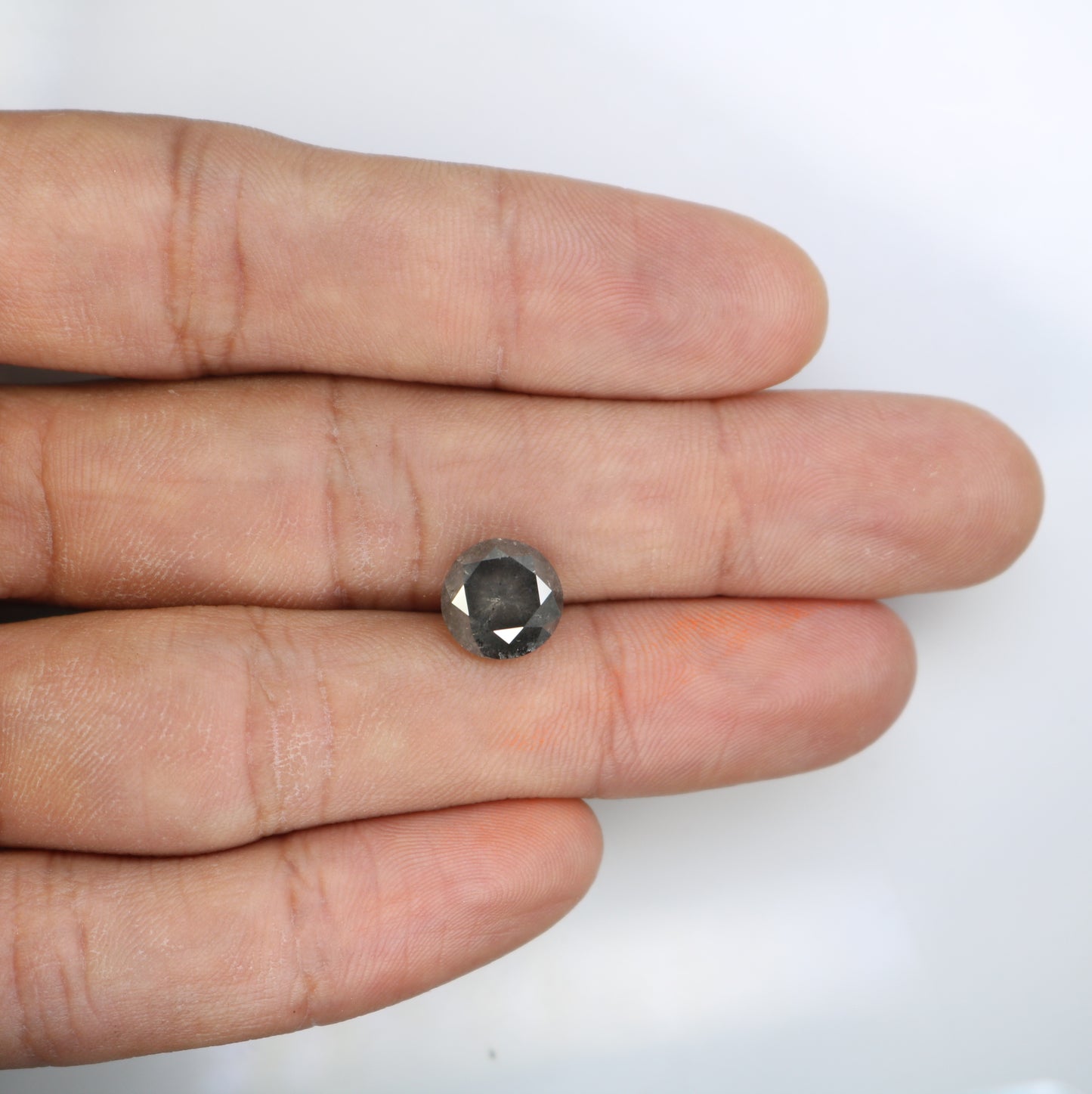 4.57 CT Salt And Pepper Loose Round Brilliant Cut Diamond For Galaxy Ring - JayKrishna Diamond