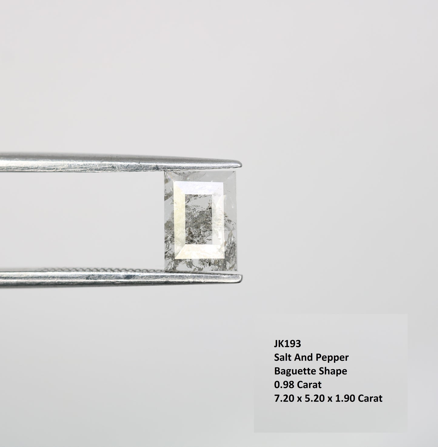 0.98 Carat Baguette Shape Natural Salt And Pepper Diamond For Wedding Ring - JayKrishna Diamond