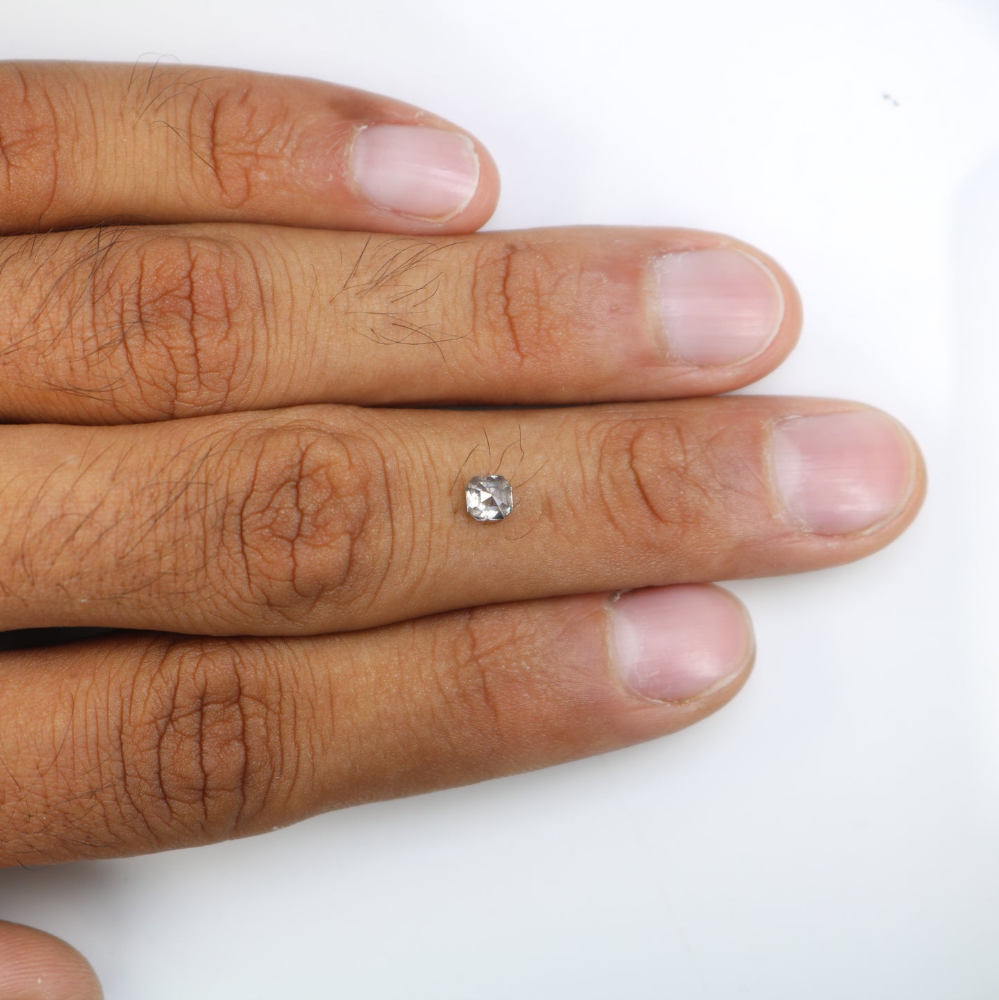 0.48 Carat Salt And Pepper Asscher Shape Natural Loose Diamond For Wedding Ring - JayKrishna Diamond