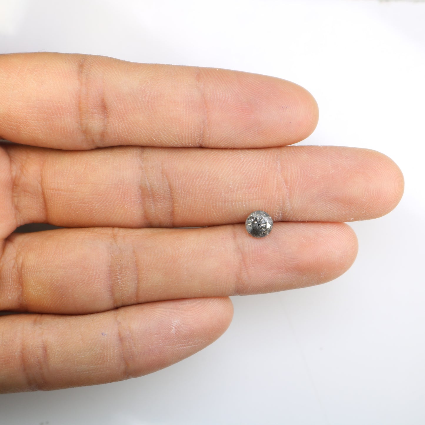 1.09 Carat Salt And Pepper Loose Round Brilliant Cut Diamond For Engagement Ring - JayKrishna Diamond