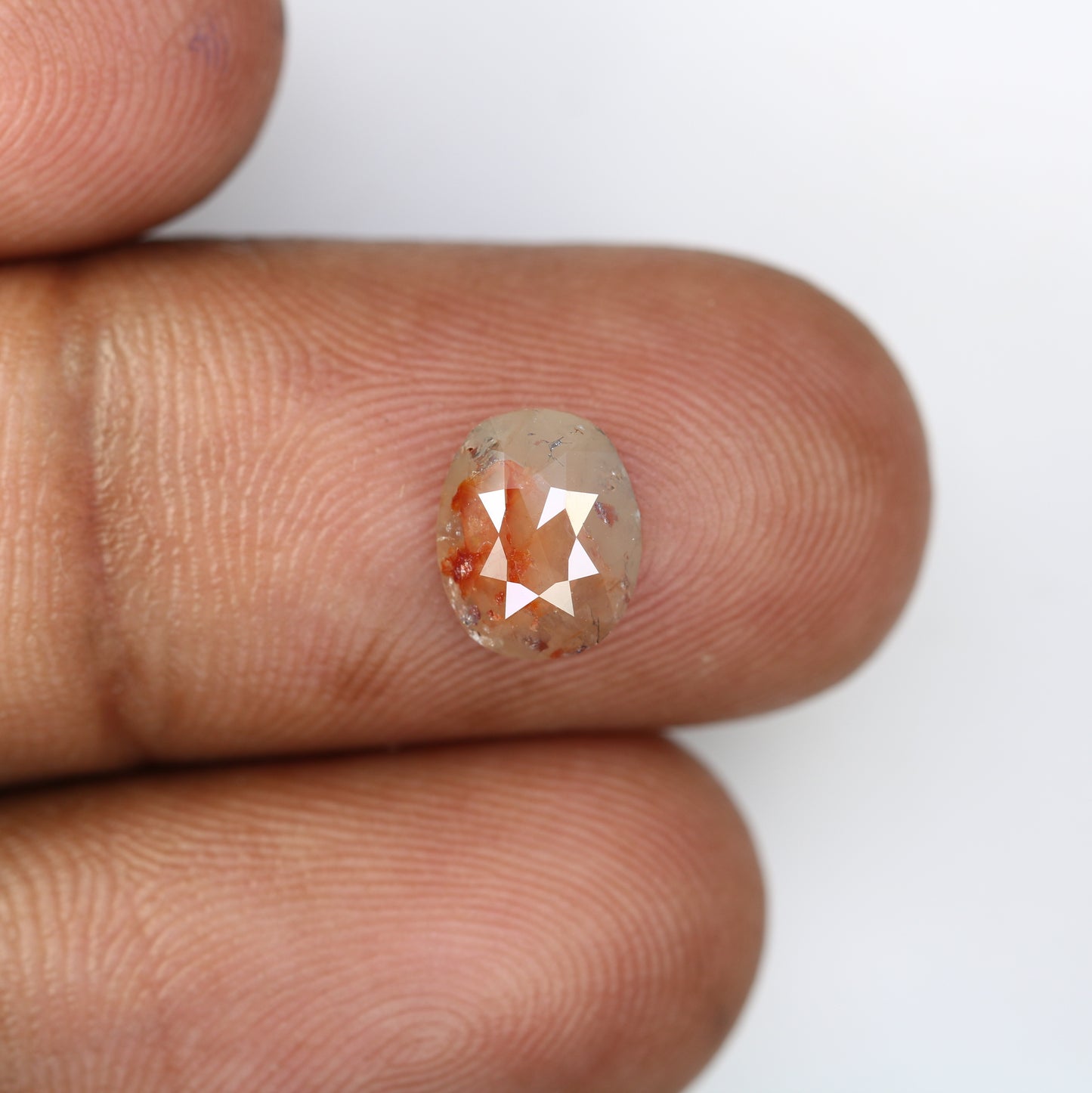 1.48 Carat Oval Shaped Diamond Ring Natural Loose Fancy Peach Color Diamond - JayKrishna Diamond