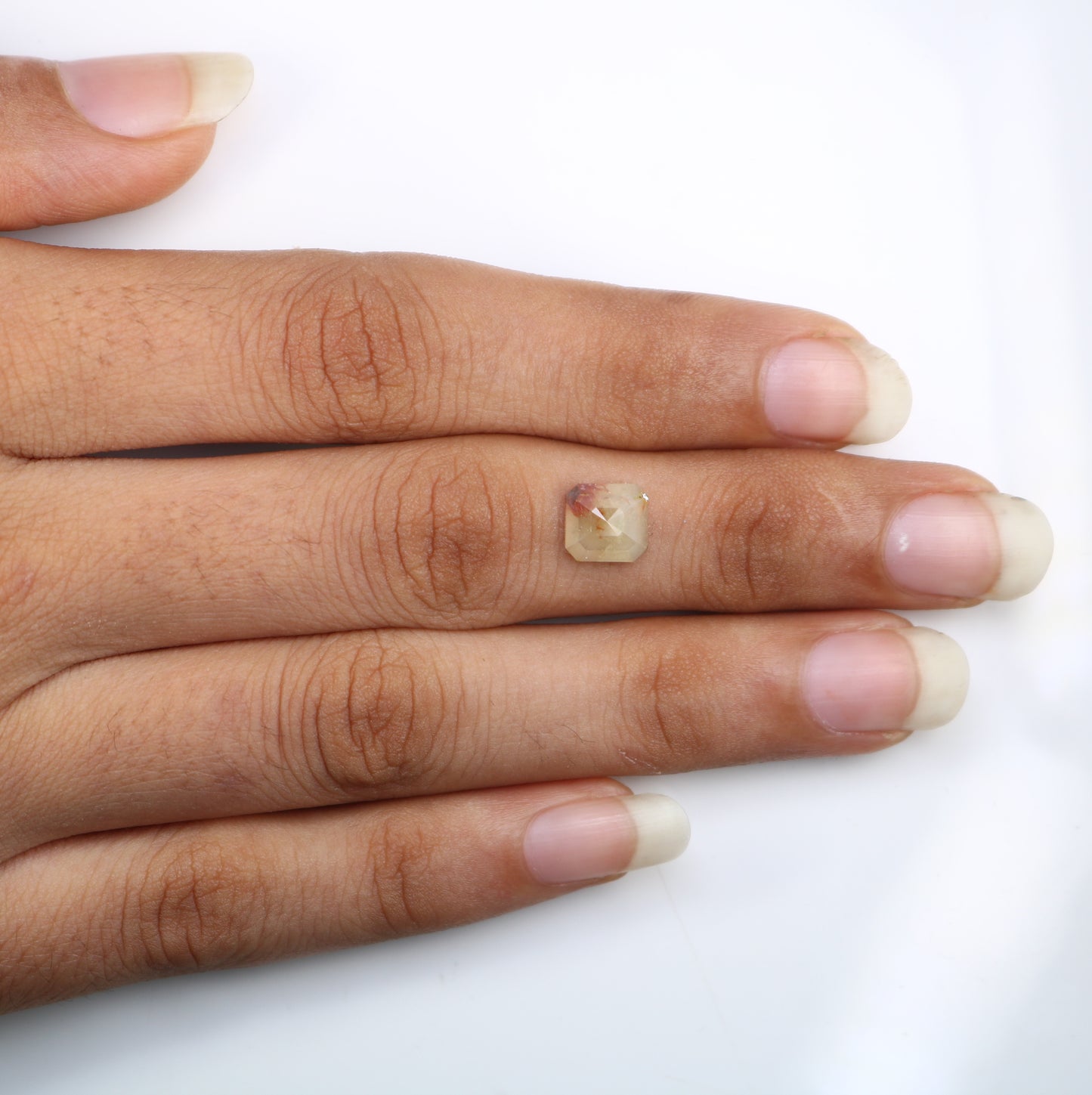 Emerald Shaped Diamond Ring 1.29 Carat Natural Loose Light Peach Color Diamond - JayKrishna Diamond