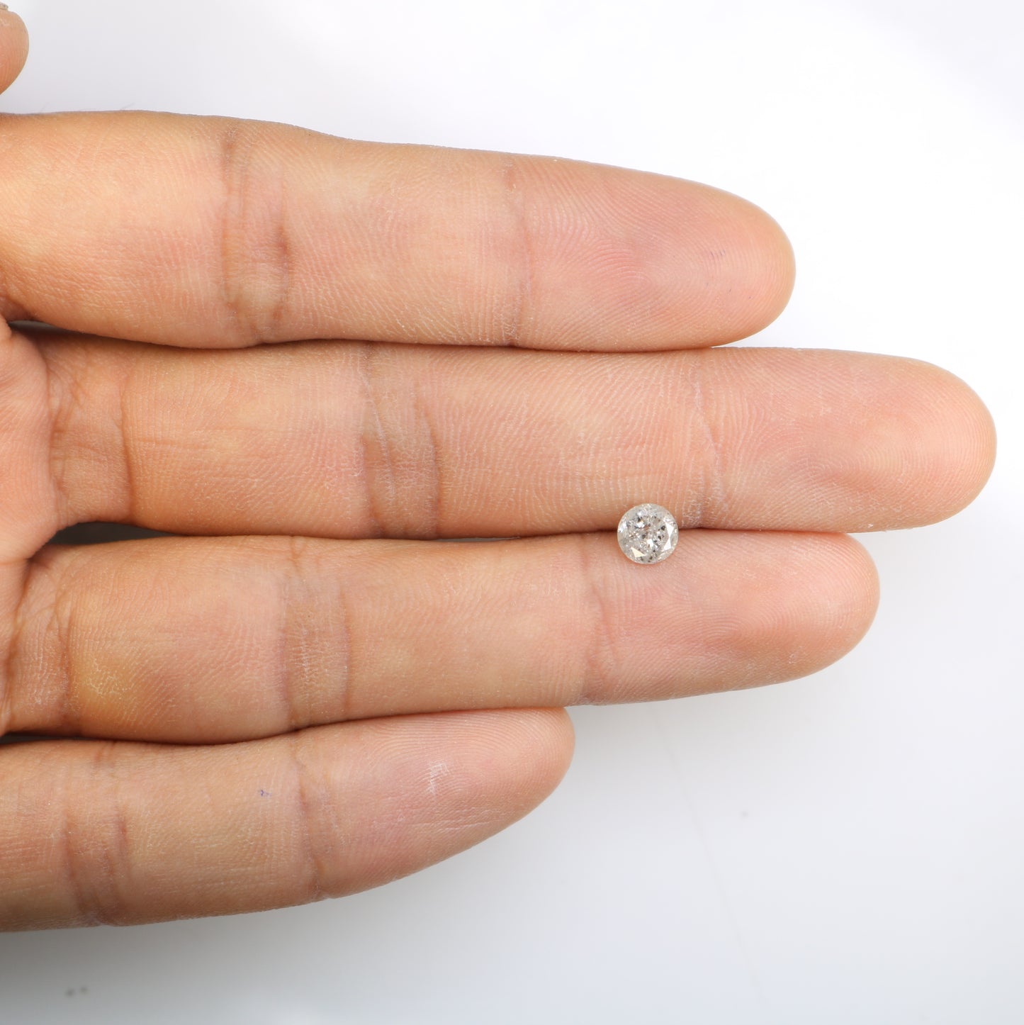 0.76 Carat Salt And Pepper Loose Round Brilliant Cut Diamond For Engagement Ring - JayKrishna Diamond