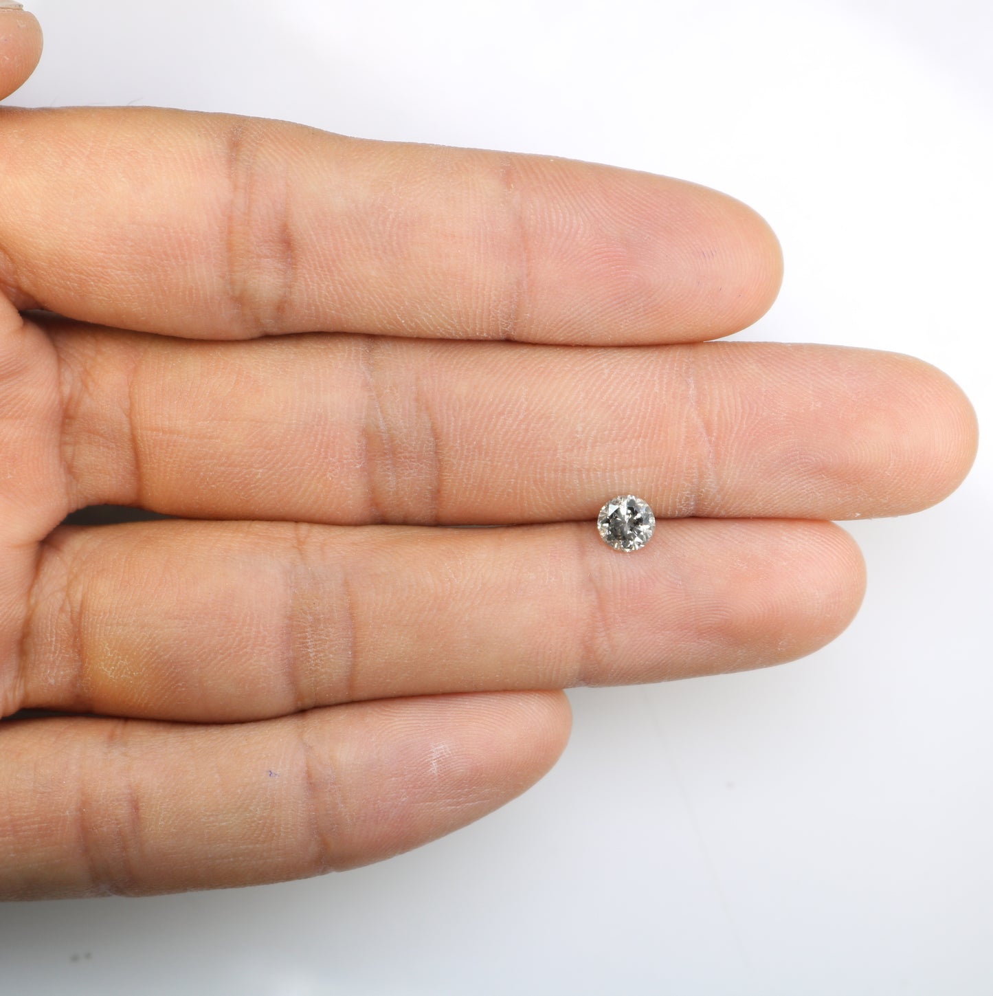 0.69 Carat Loose Round Brilliant Cut salt And Pepper Diamond For Galaxy Ring - JayKrishna Diamond