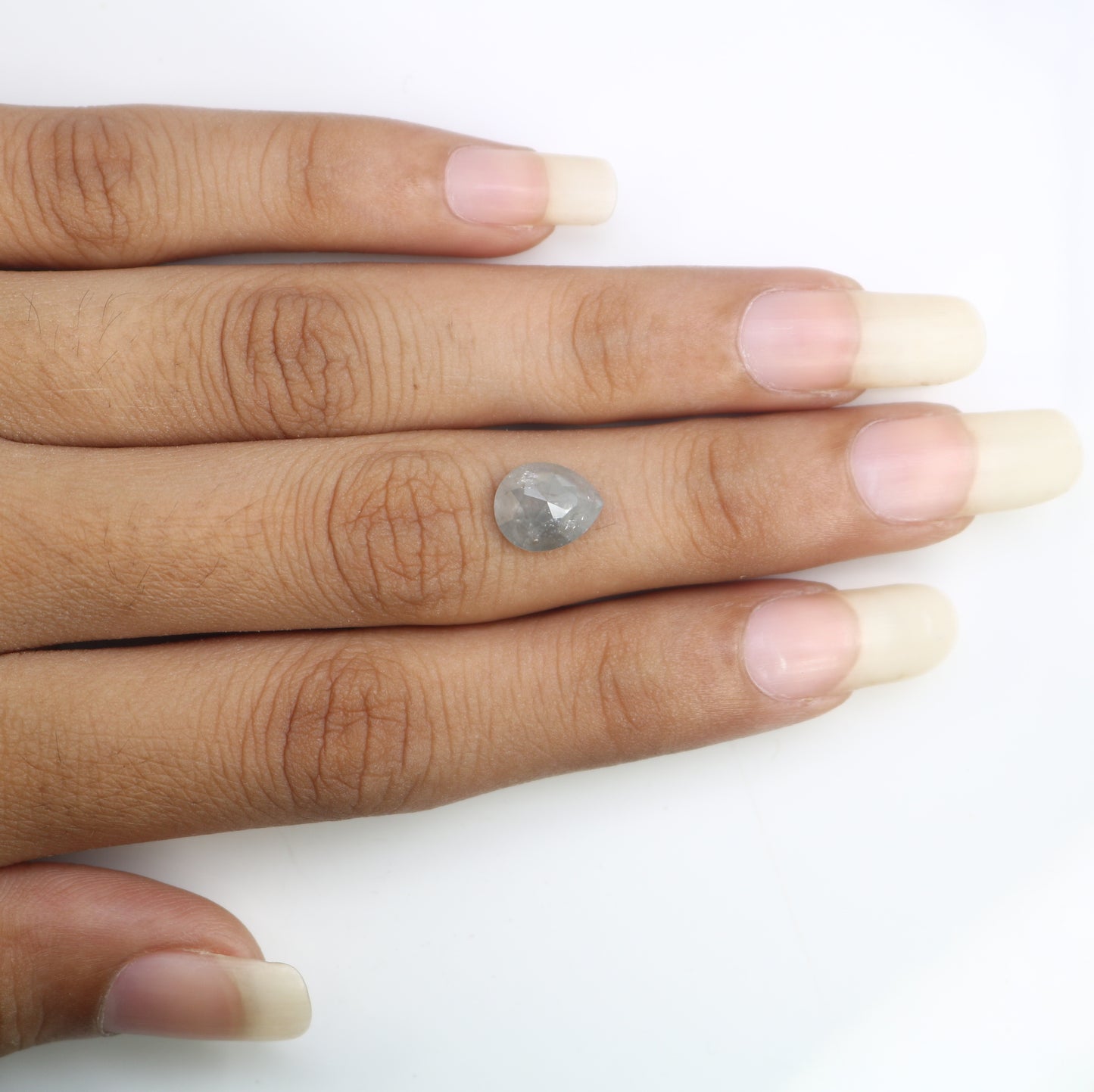 1.93 CT Natural Loose Grey Pear Shaped 9.40 MM Diamond For Wedding Ring - JayKrishna Diamond