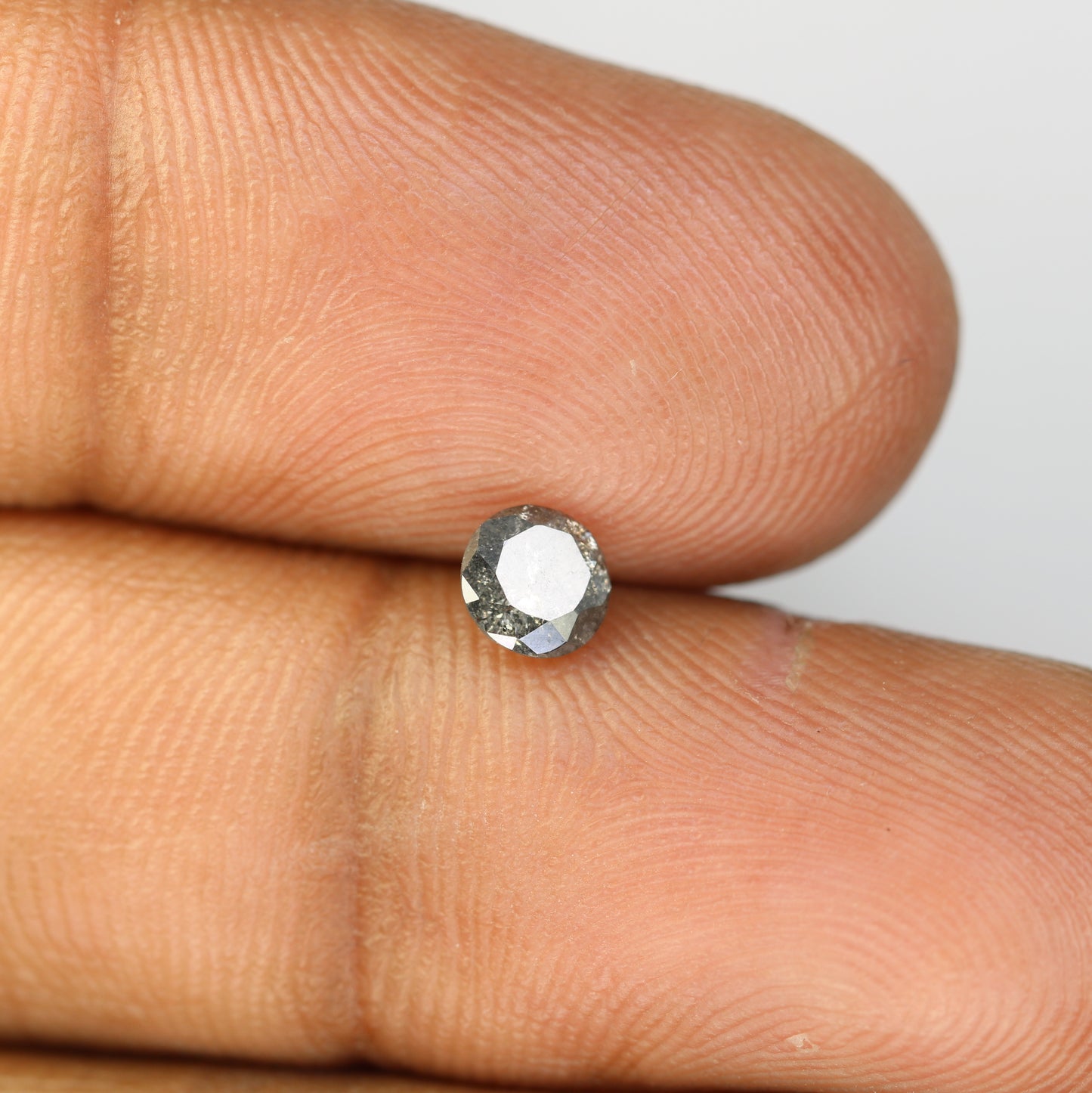 0.45 Carat Loose Salt and Pepper Round Brilliant Cut Diamond for Wedding Ring and Unique Artisan Jewelry Design - JayKrishna Diamond