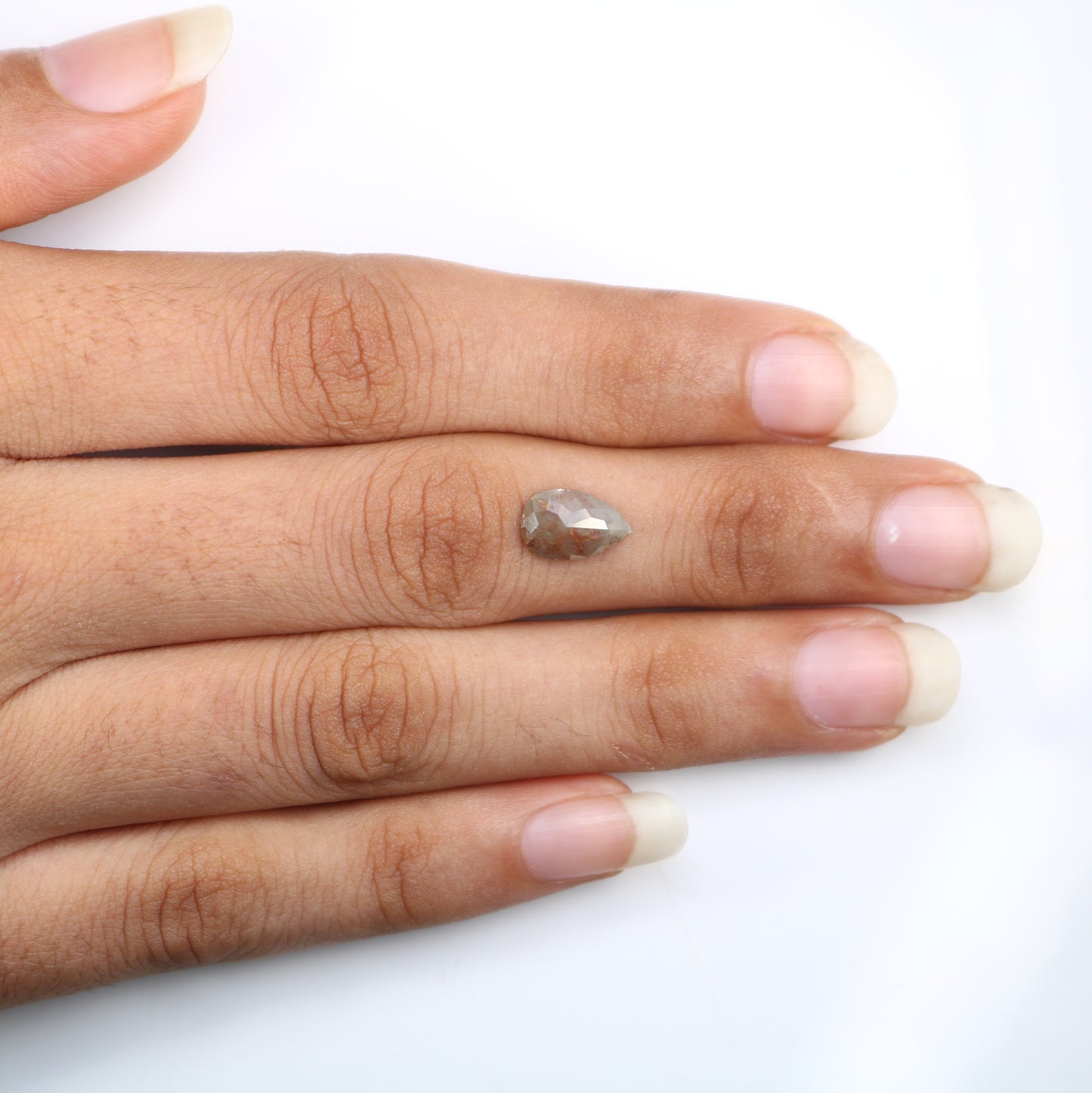 1.09 CT 9.80 MM Pear Shape Grey Natural Loose Diamond For Engagement Ring - JayKrishna Diamond