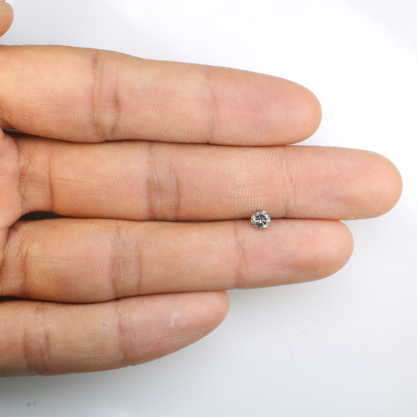 0.47 Carat Salt And Pepper Loose Round Brilliant Cut Diamond For Wedding Ring - JayKrishna Diamond