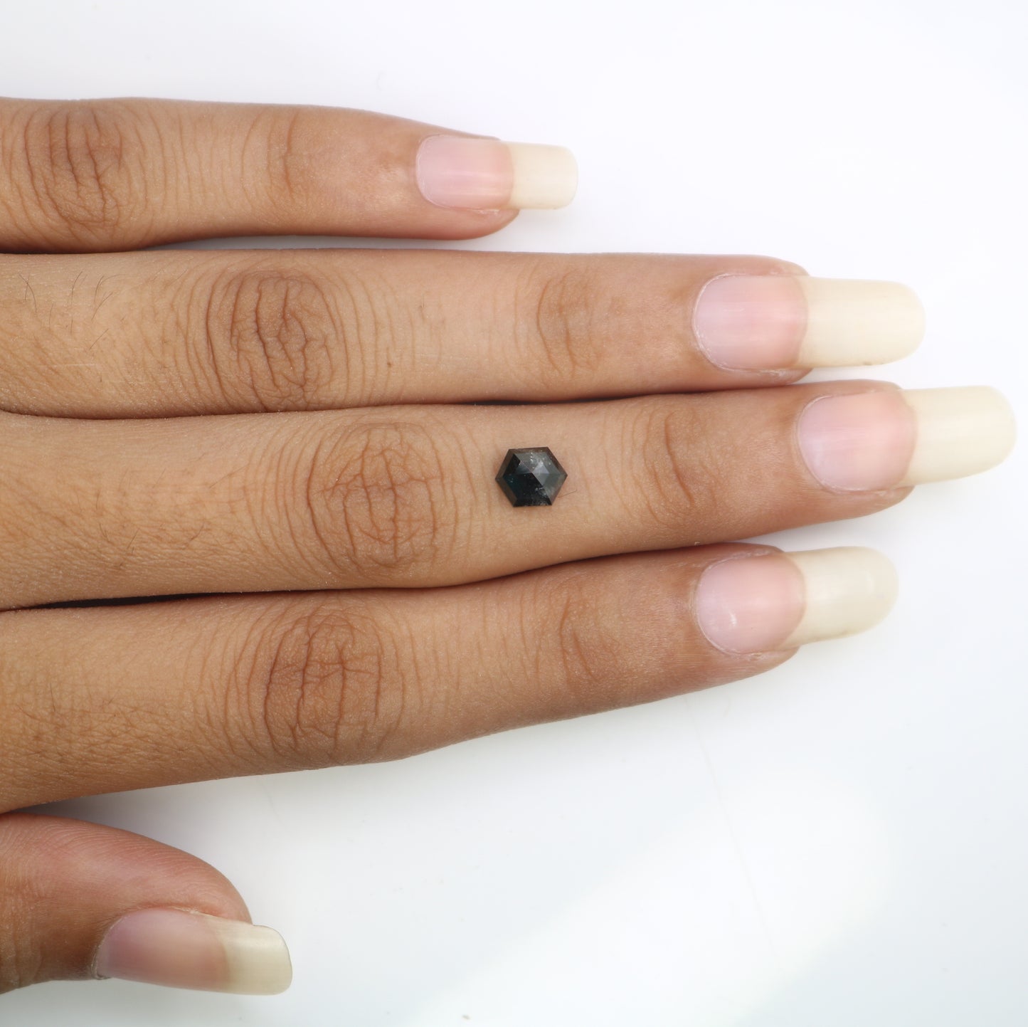 0.99 CT Salt And Pepper 6.60 MM Hexagon Shape Loose Diamond For Wedding Ring - JayKrishna Diamond