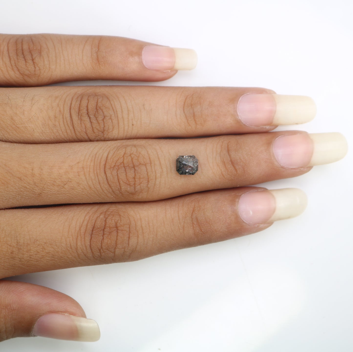 0.99 CT 5.80 MM Salt And Pepper Emerald Shape Diamond For Engagement Ring - JayKrishna Diamond