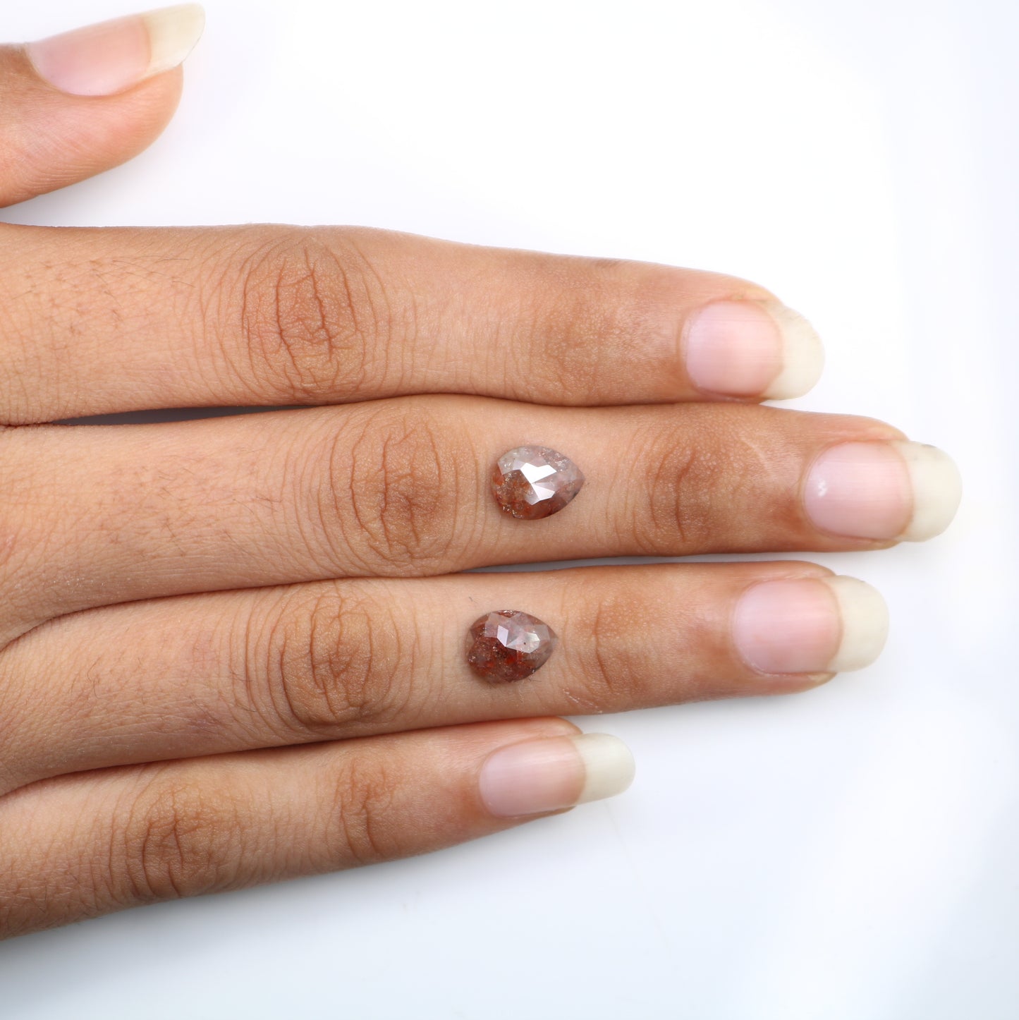 2.40 CT 8.80 MM Pear Shape Reddish Pair Diamond For Earrings - JayKrishna Diamond