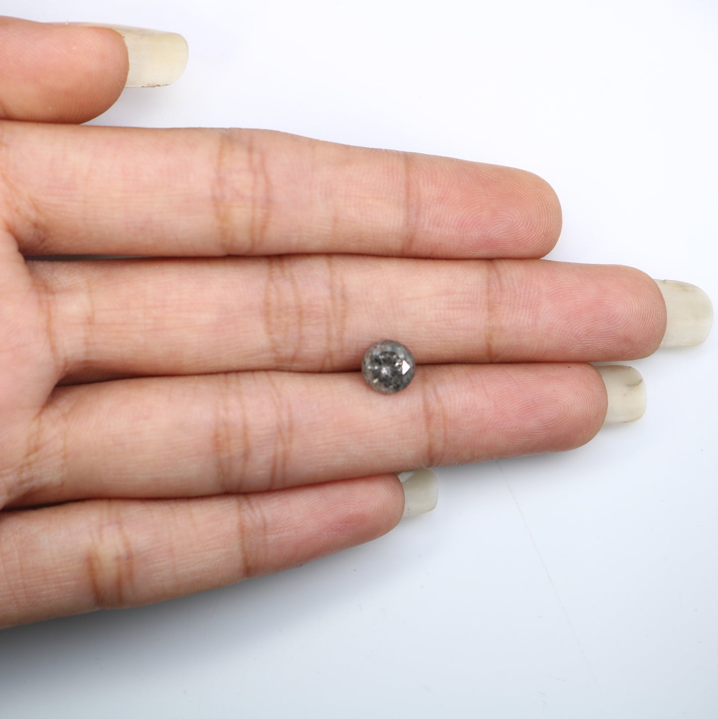 1.63 CT Round Brilliant Cut Salt And Pepper Diamond For Engagement Ring - JayKrishna Diamond