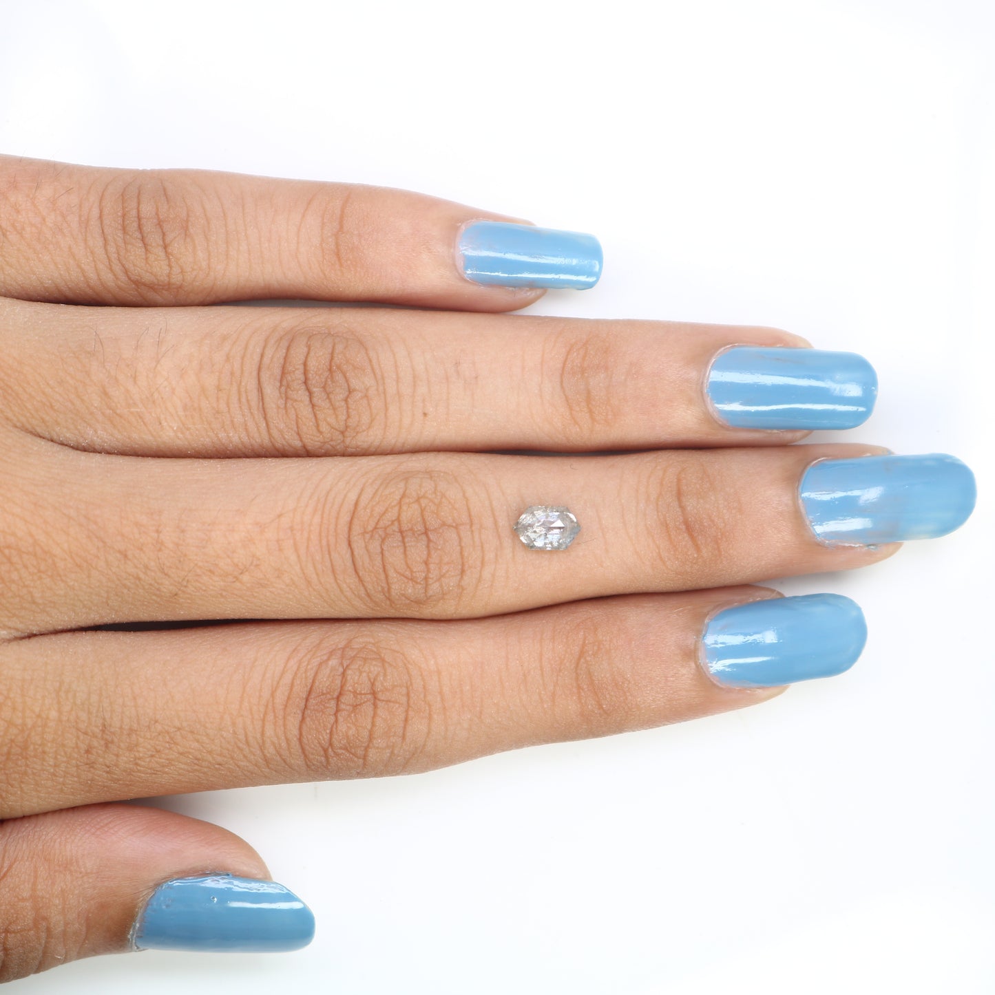 0.69 CT Salt And Pepper Elongated Hexagon Shape Diamond For Engagement Ring - JayKrishna Diamond