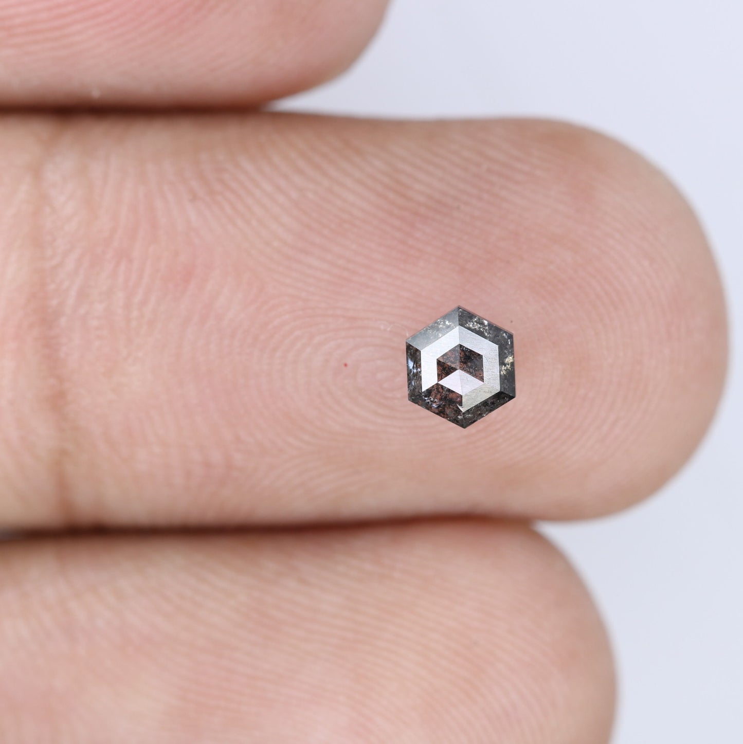 Unique 0.42 CT Hexagon Cut Salt & Pepper Diamond | Perfect for Engagement Rings - JayKrishna Diamond
