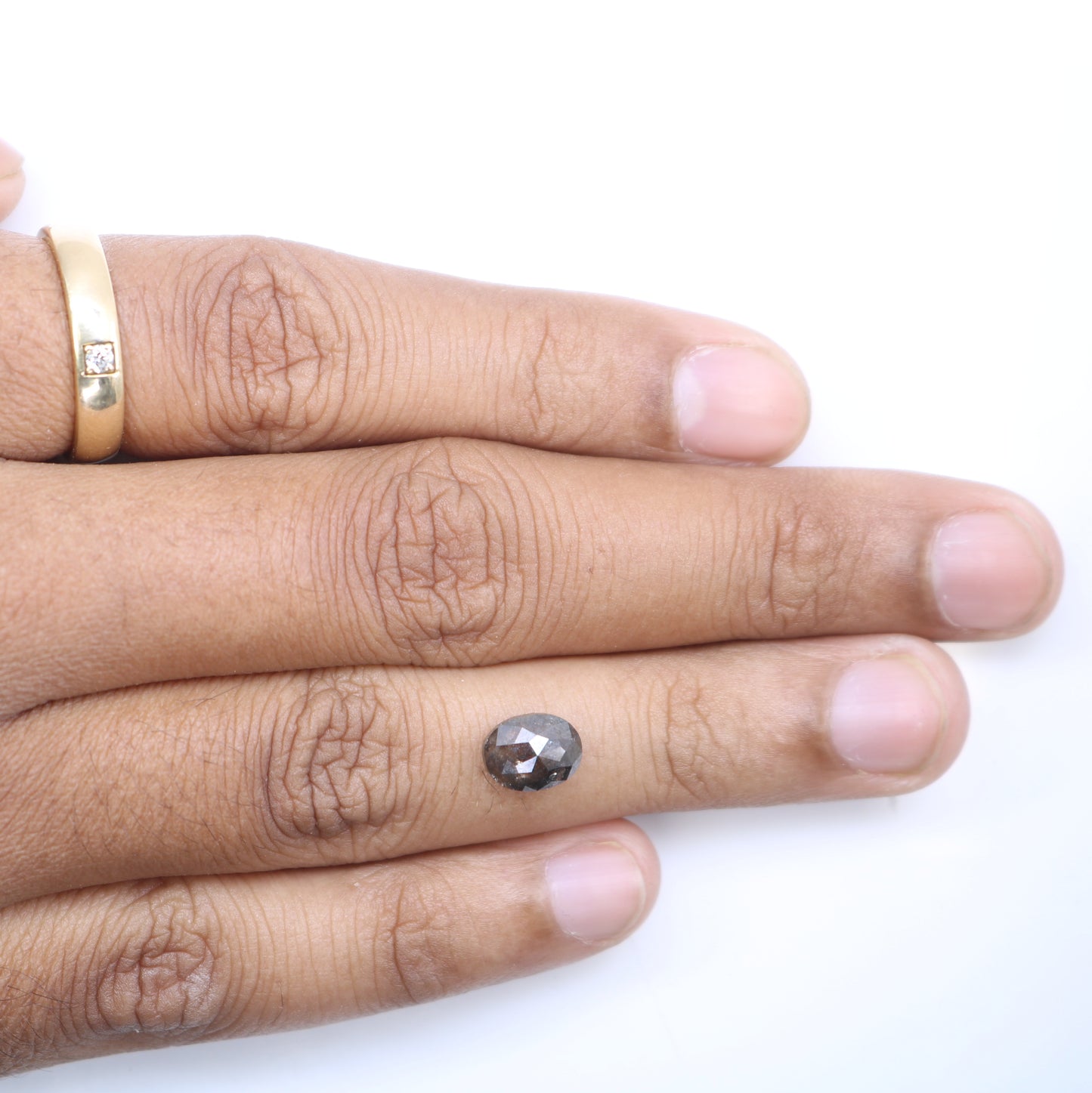 1.76 Carat Oval Shape Loose Salt And Pepper Diamond For Wedding Ring - JayKrishna Diamond