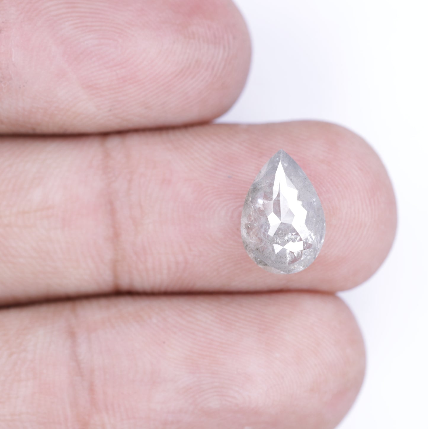 2.70 CT Unique Pear Shape Salt And Pepper Diamond For Wedding Anniversary Ring - JayKrishna Diamond