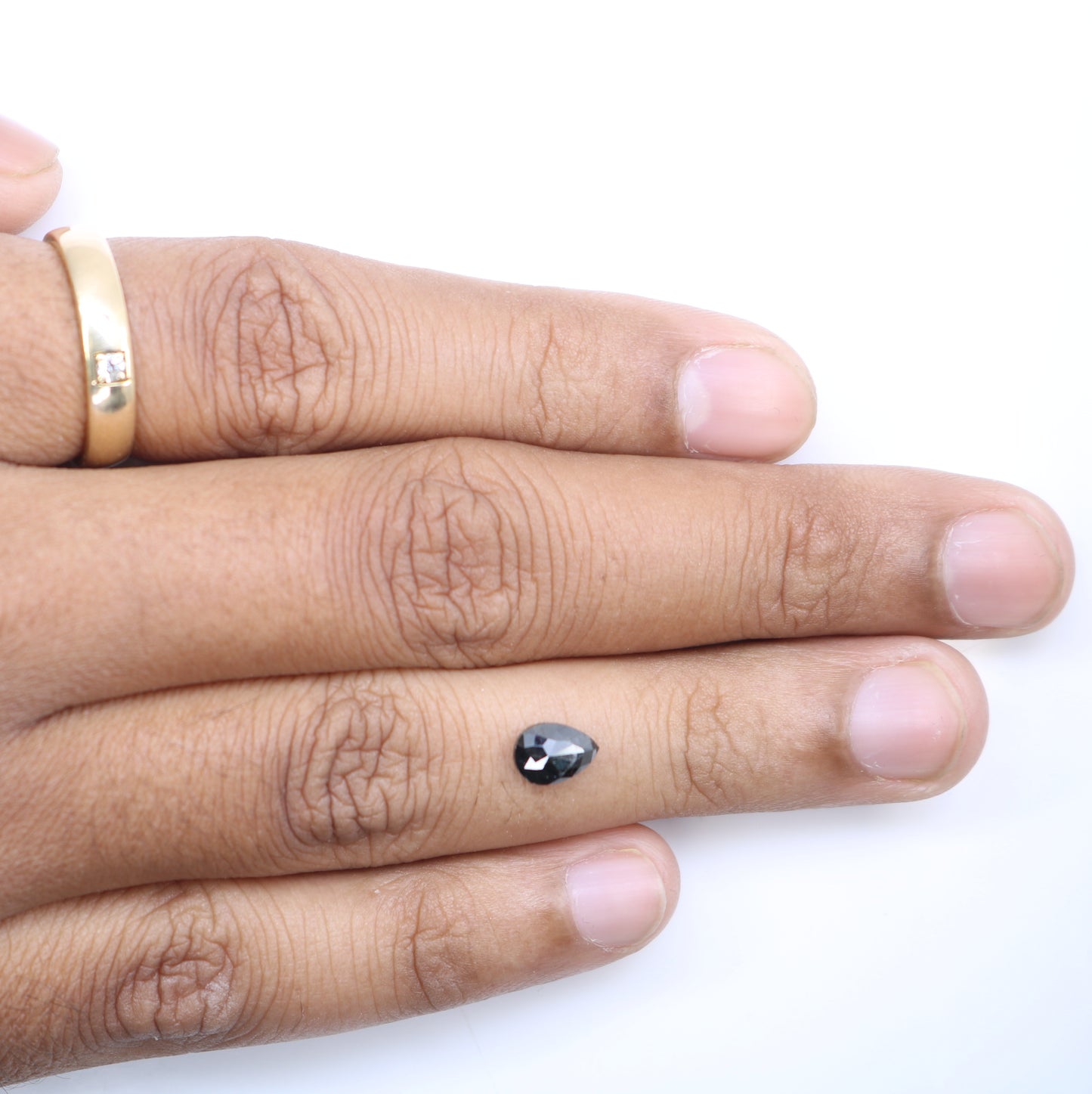 0.79 CT Pear Shape Salt And Pepper Loose Diamond For Engagement Ring - JayKrishna Diamond