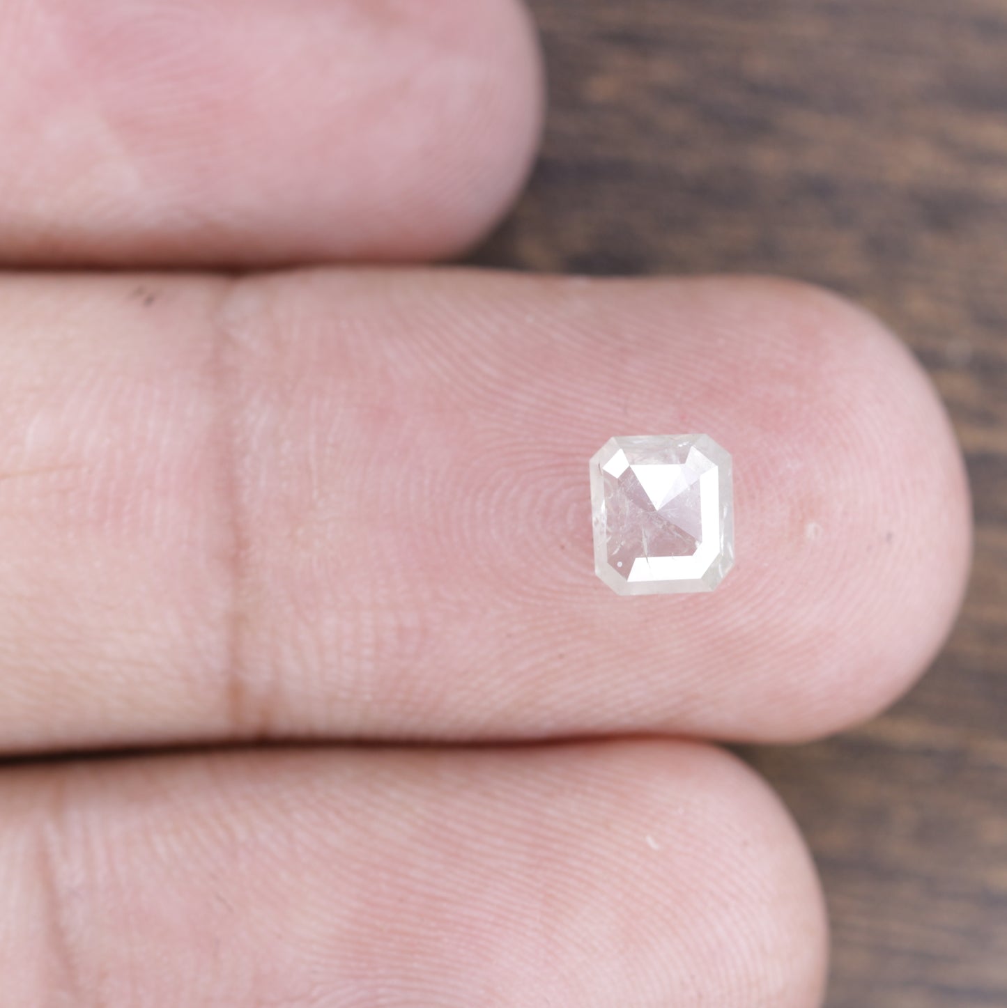 0.73 CT Emerald Shape Polished Grey Diamond For Engagement Ring - JayKrishna Diamond