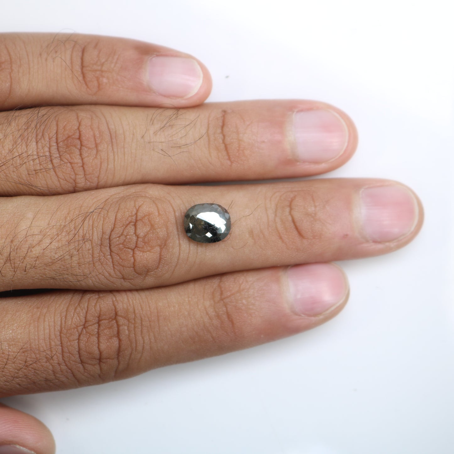 2.67 CT Oval Shape Salt And Pepper Natural Diamond For Engagement Ring - JayKrishna Diamond