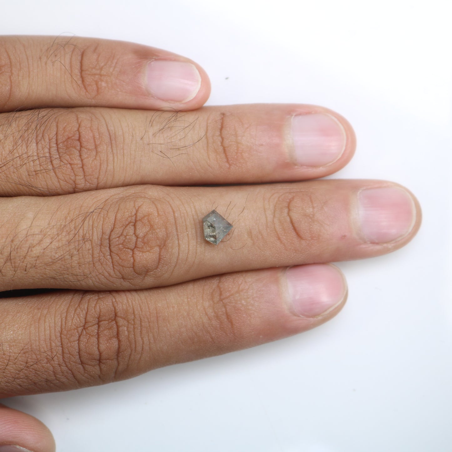 1.16 CT Diamond Shape Salt And Pepper Diamond For Engagement Ring - JayKrishna Diamond