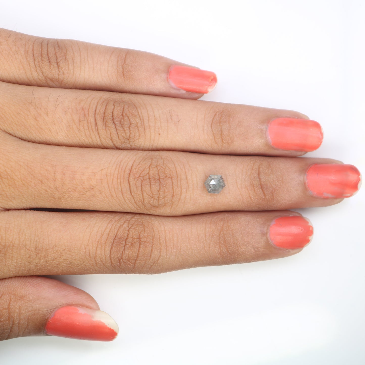 0.73 Carat Hexagon Cut Loose Salt And Pepper Diamond For Engagement Ring - JayKrishna Diamond