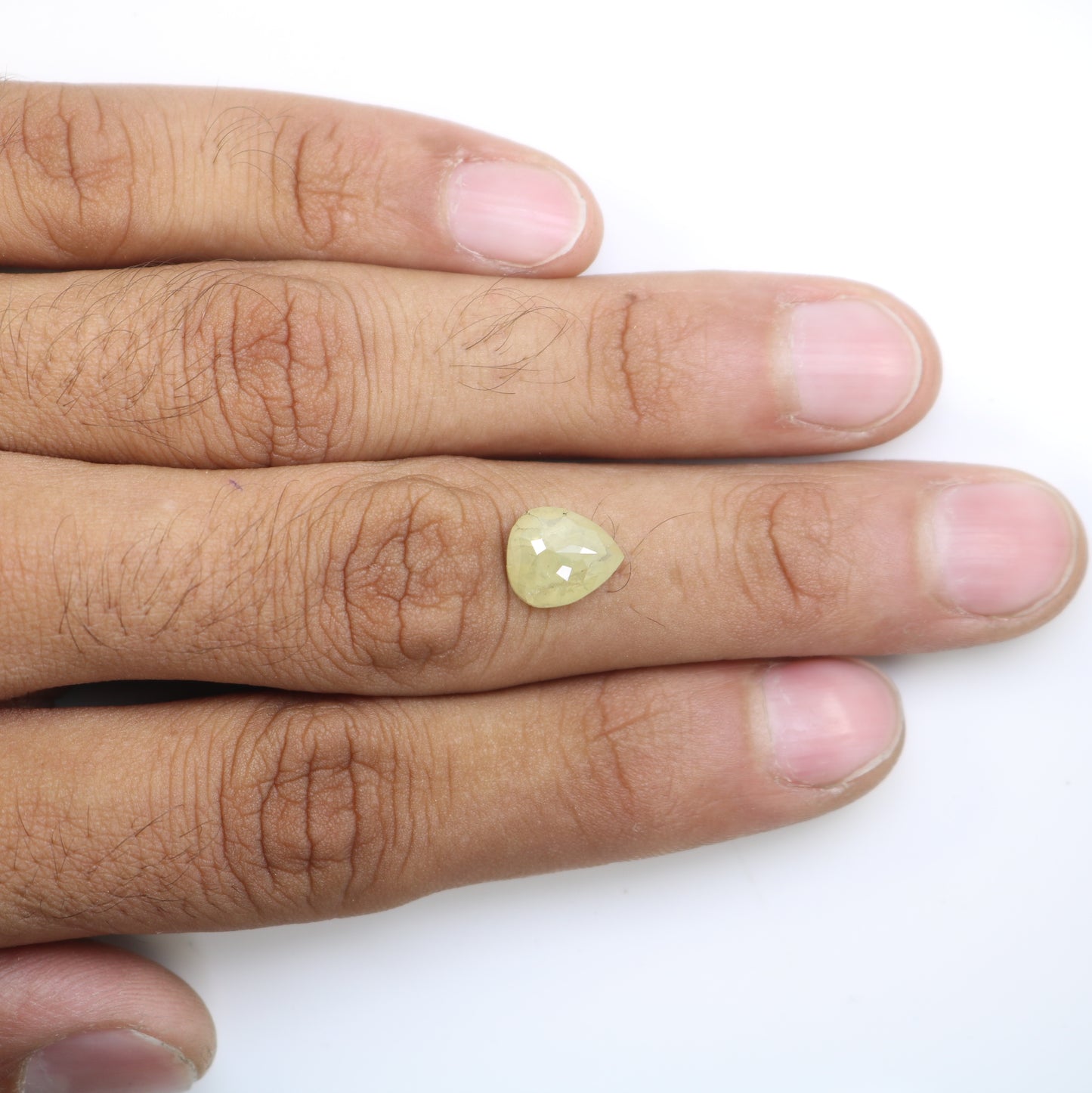 3.11 Carat Pear Shape Light Green Natural Loose Diamond For Wedding Ring - JayKrishna Diamond