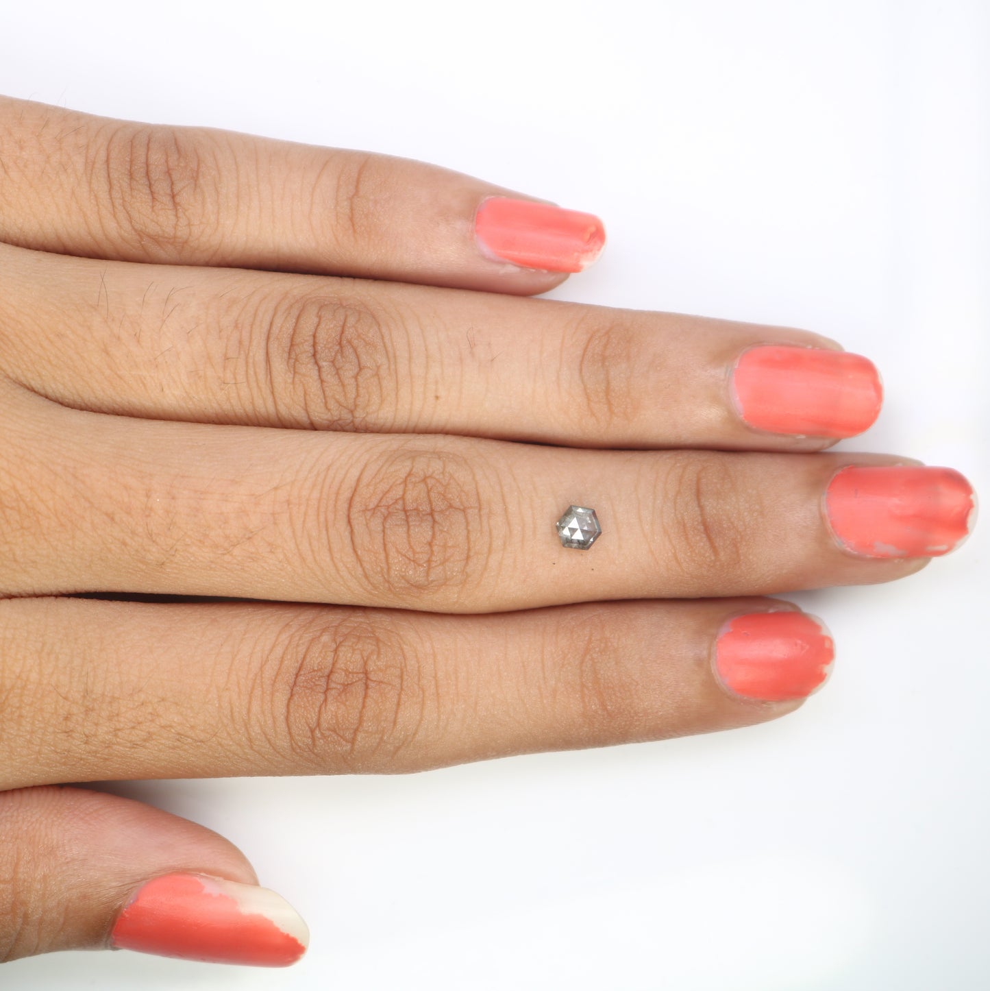 0.33 CT Hexagon Cut Salt and Pepper 4.60 MM Diamond – Perfect for Engagement Rings | Unique Salt and Pepper Hexagon Diamond - JayKrishna Diamond