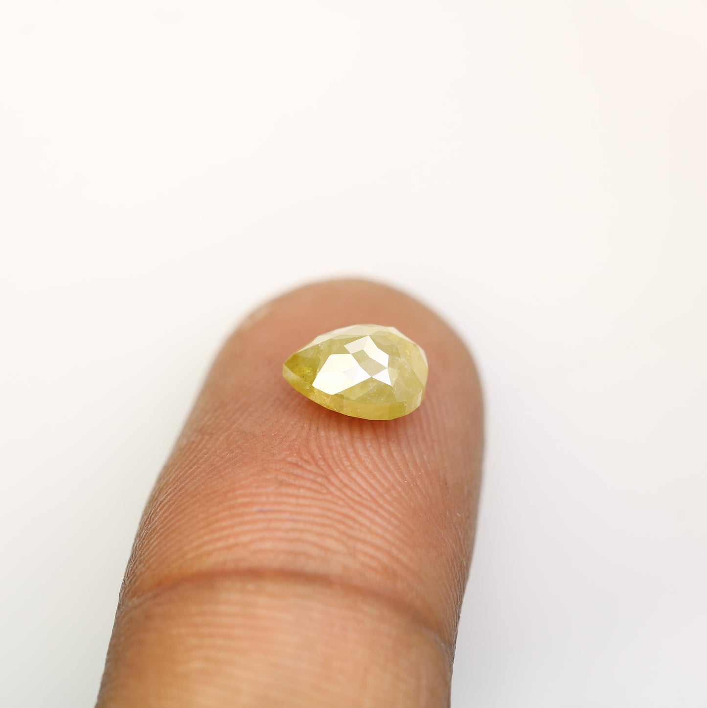 1.74 Carat Pear Cut Loose Natural Rustic Green Diamond For Engagement Ring - JayKrishna Diamond