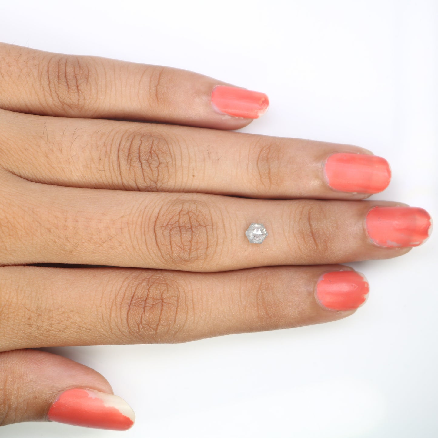 0.45 CT Salt and Pepper 4.80 MM Hexagon Shape Diamond for Designer Jewelry and Custom Fine Jewelry Design - JayKrishna Diamond