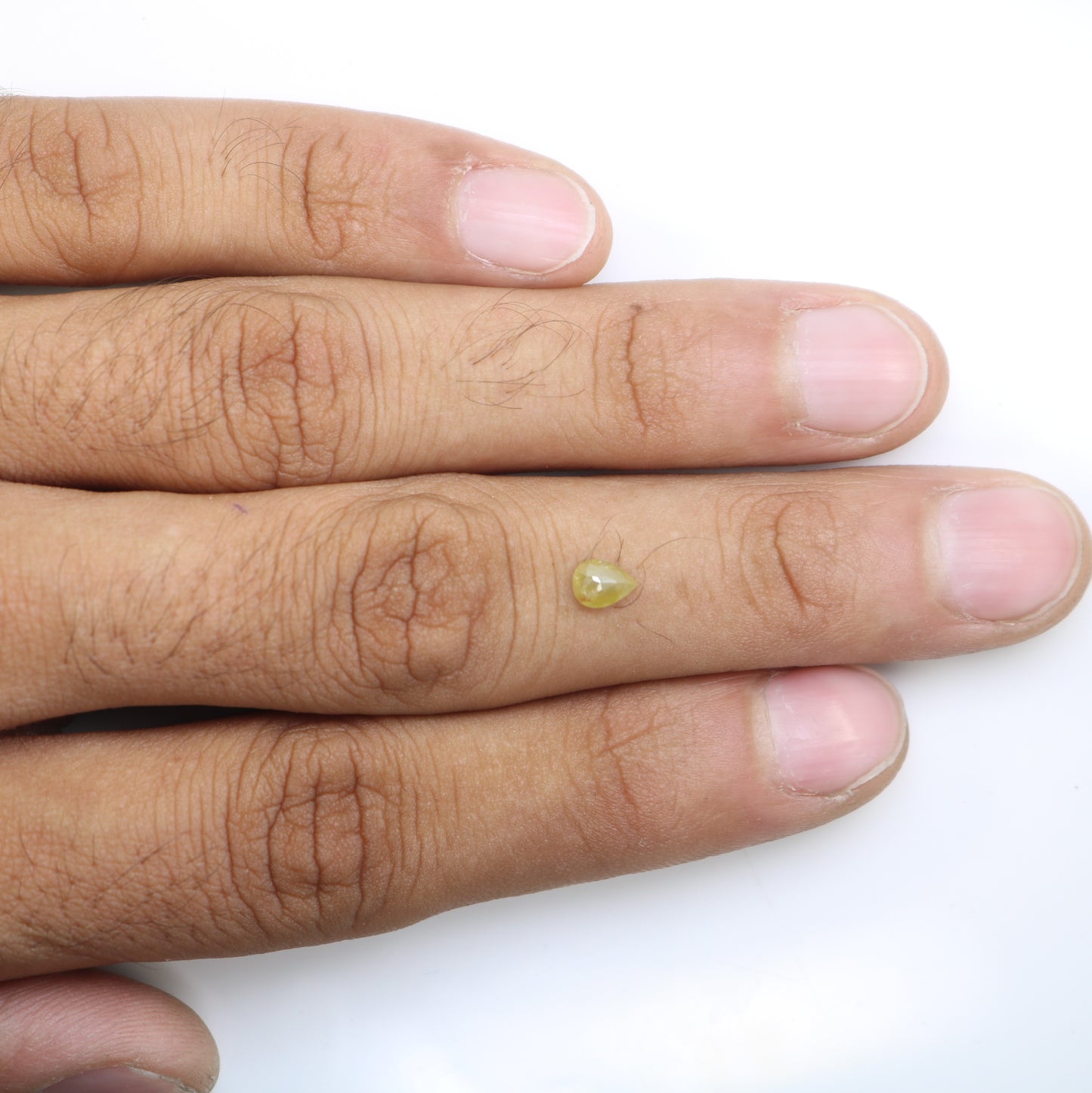 0.51 Carat Pear Shape Diamond Ring Yellow Rustic Diamond For Wedding Ring - JayKrishna Diamond