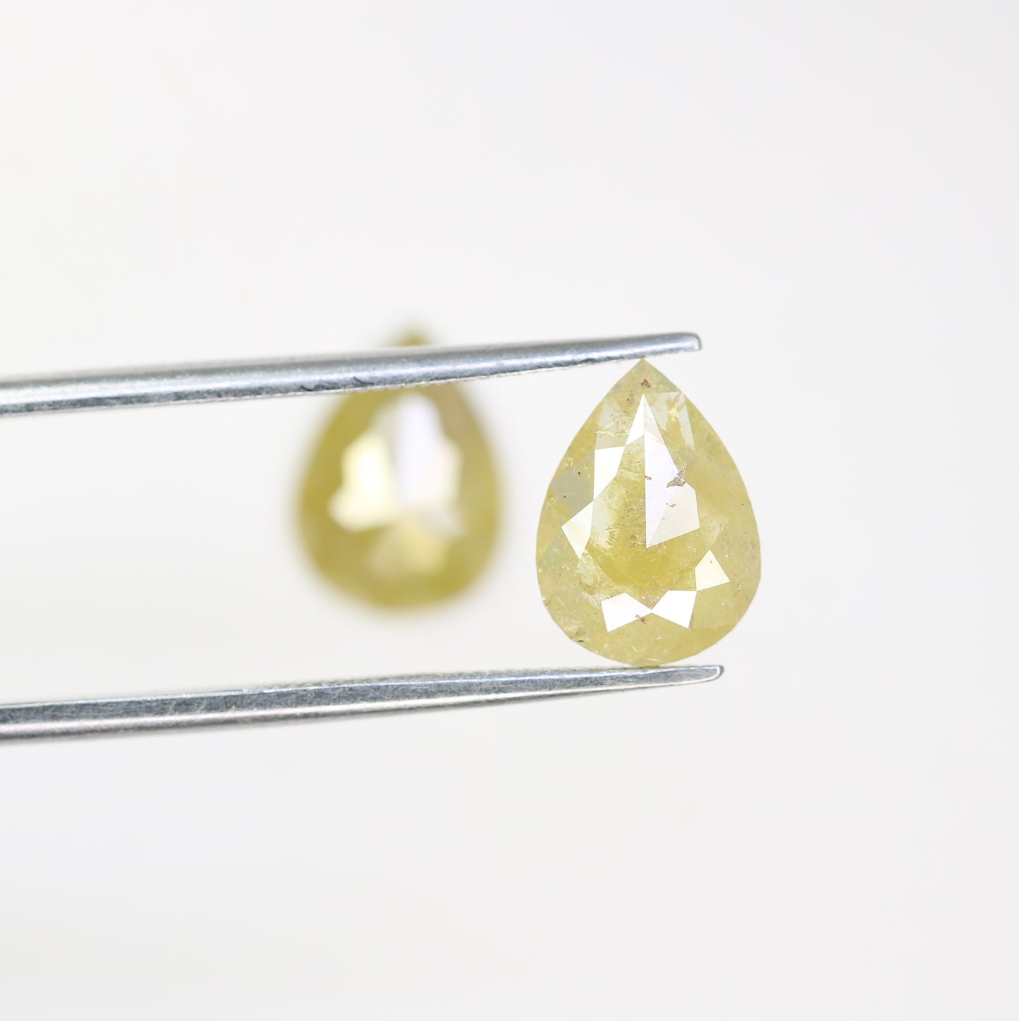 2.94 Carat Natural Yellow Rustic Diamond Pair Fancy Pear Shaped Diamond - JayKrishna Diamond