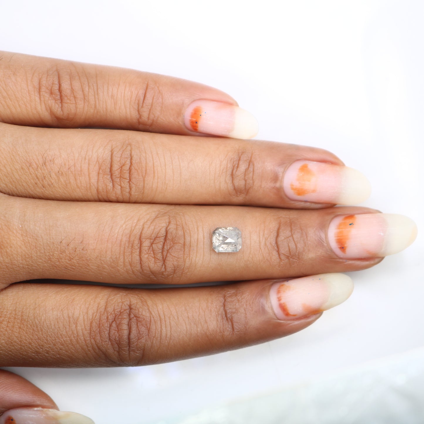 1.58 Carat Natural Salt And Pepper Emerald Cut Diamond For Wedding Ring - JayKrishna Diamond