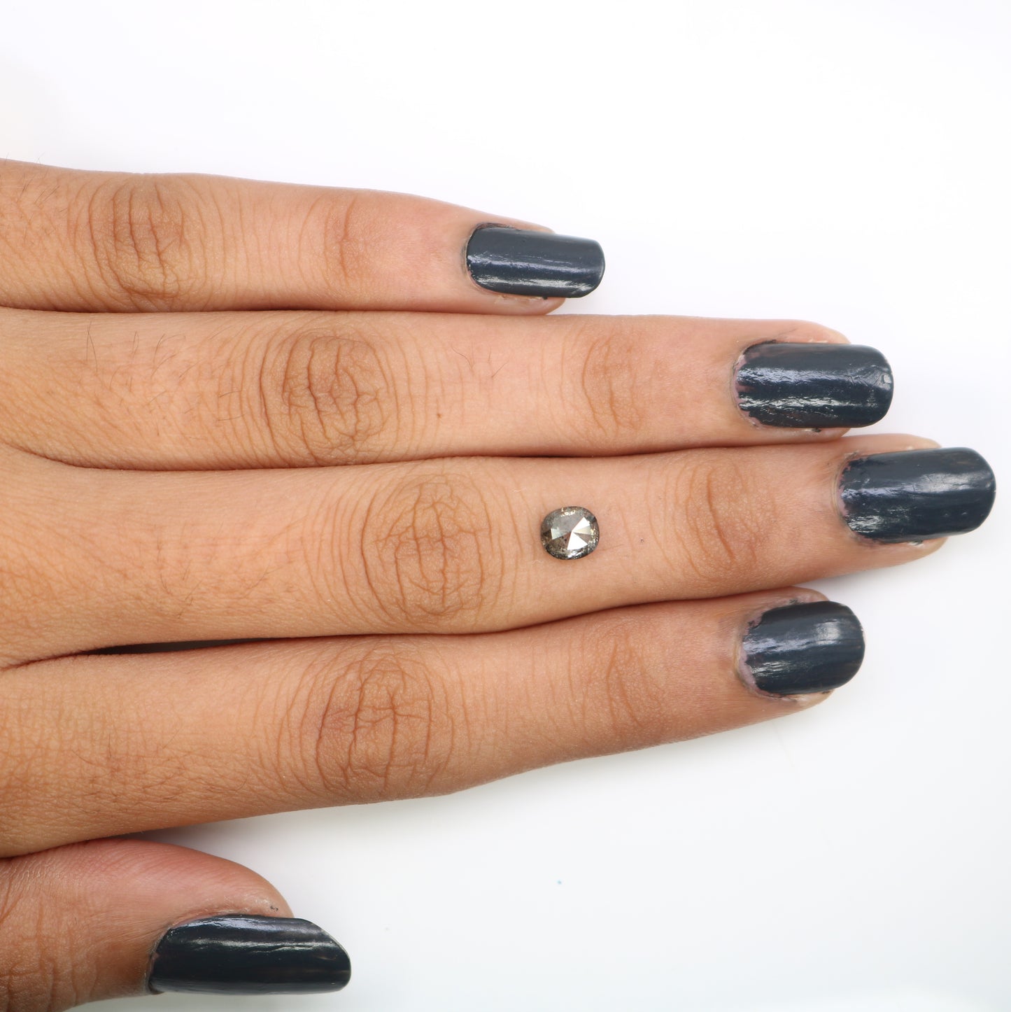 0.74 Carat 5.5 MM Oval Shape Salt And Pepper Loose Natural Diamond For Engagement Ring - JayKrishna Diamond