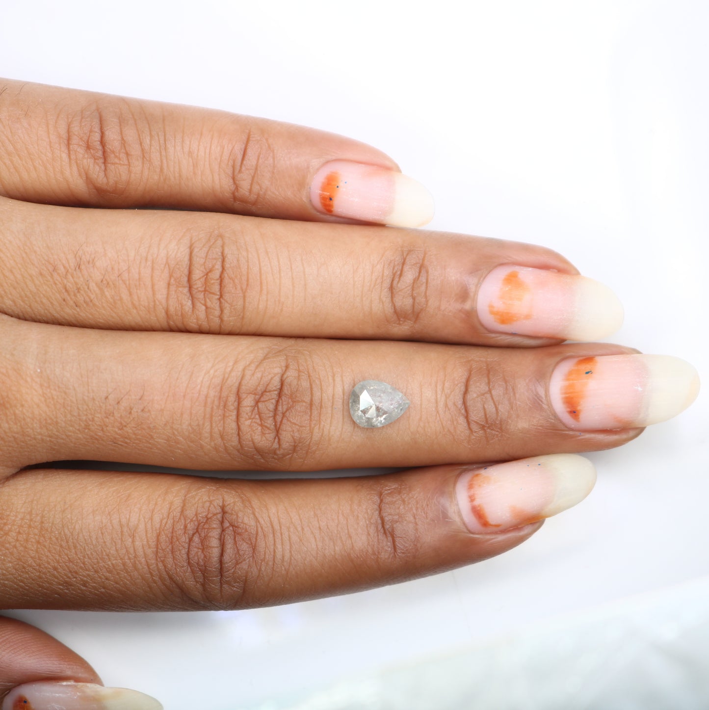 1.26 Carat Pear Shaped Diamond Ring Natural Grey Loose Diamond - JayKrishna Diamond