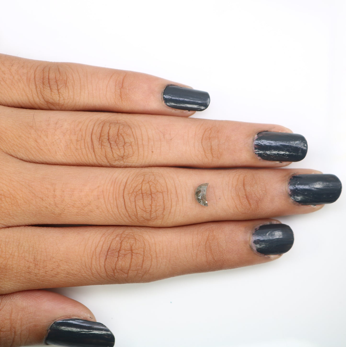 0.54 Carat Half Moon Shape Salt And Pepper Loose Diamond For Galaxy Ring - JayKrishna Diamond