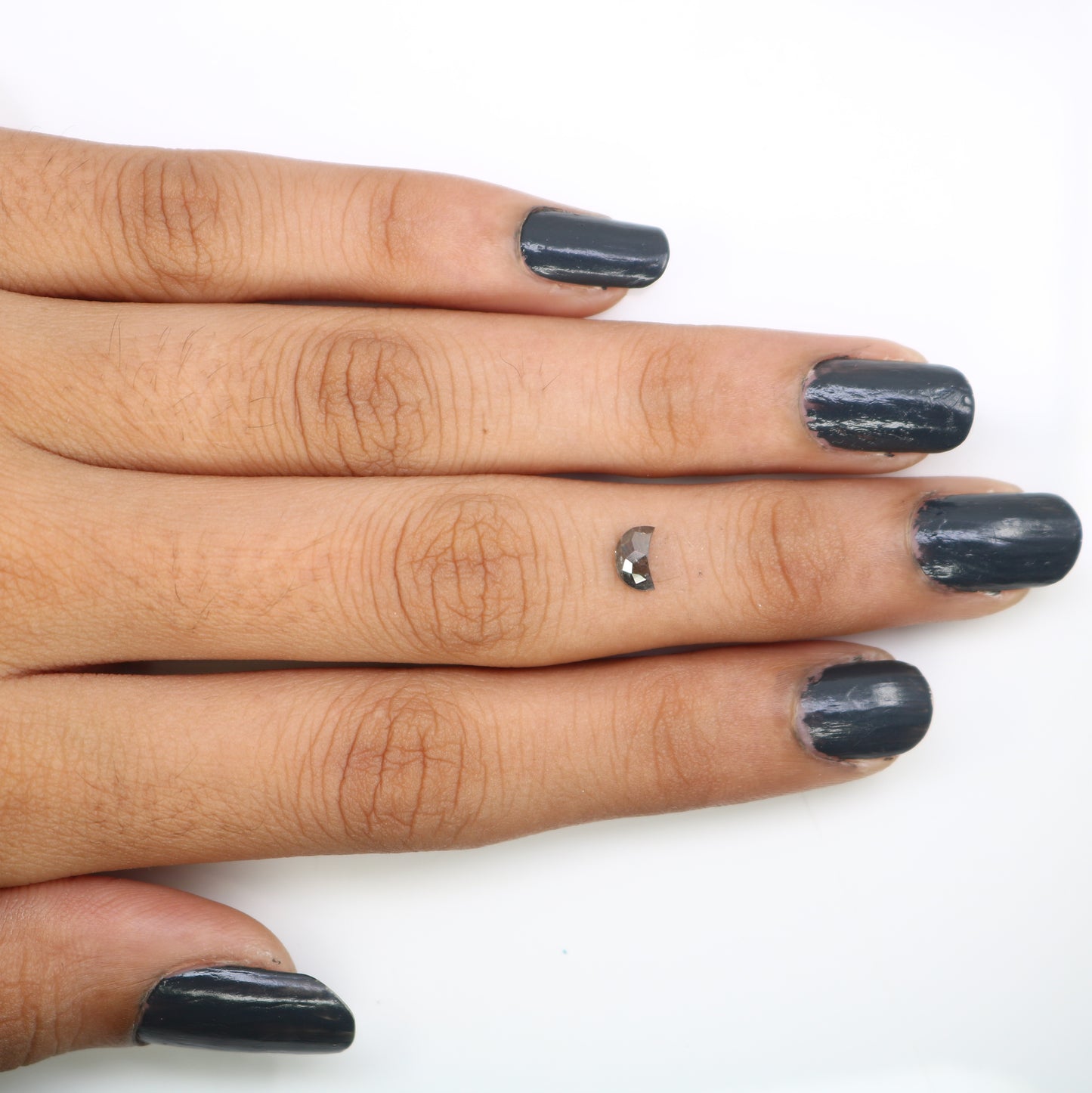 Unique 0.37 CT Half Moon Cut Salt & Pepper Diamond | Perfect for Galaxy Rings - JayKrishna Diamond