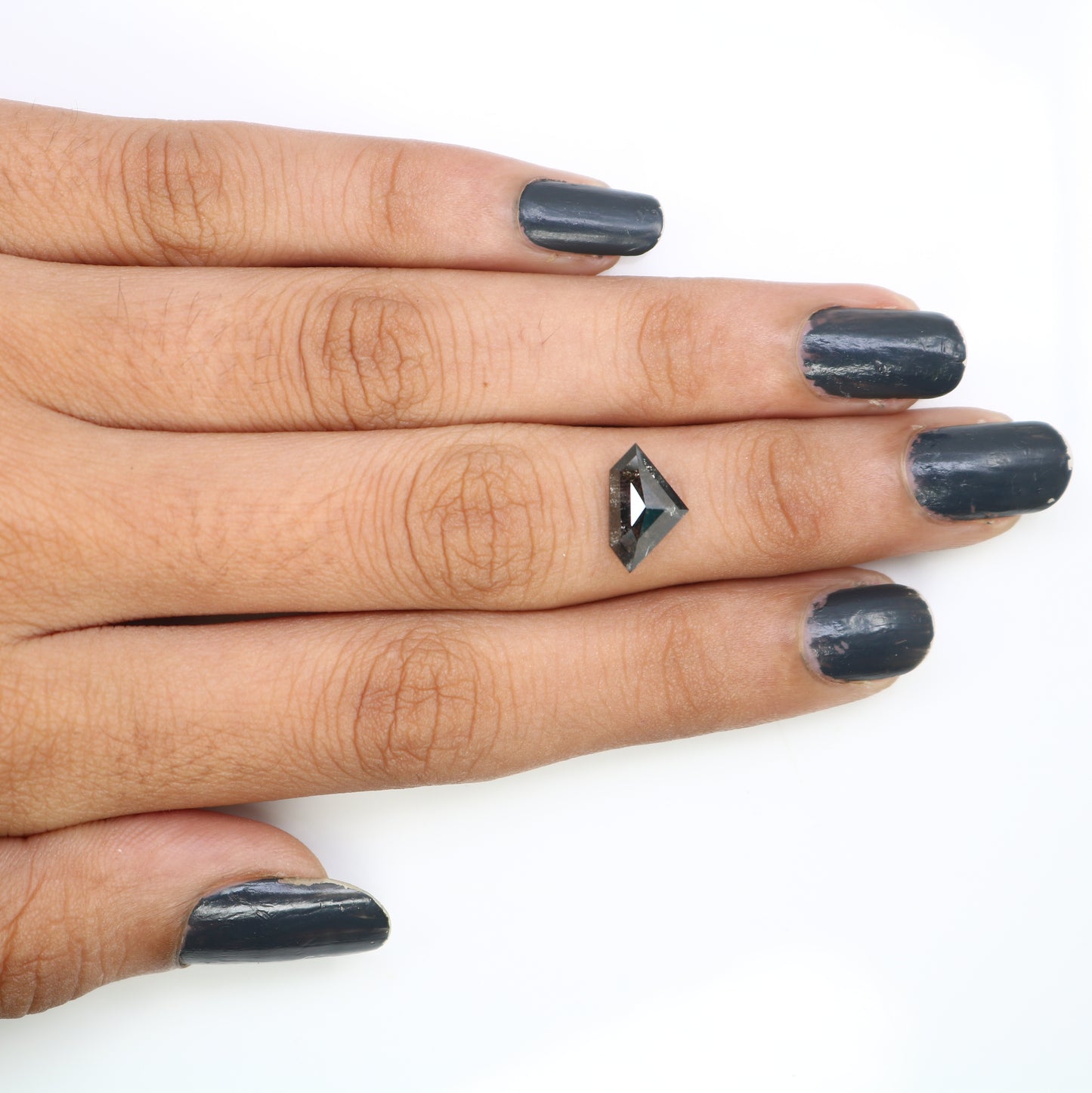 1.84 CT Diamond Cut 7.10 MM Salt And Pepper Diamond For Engagement Ring - JayKrishna Diamond