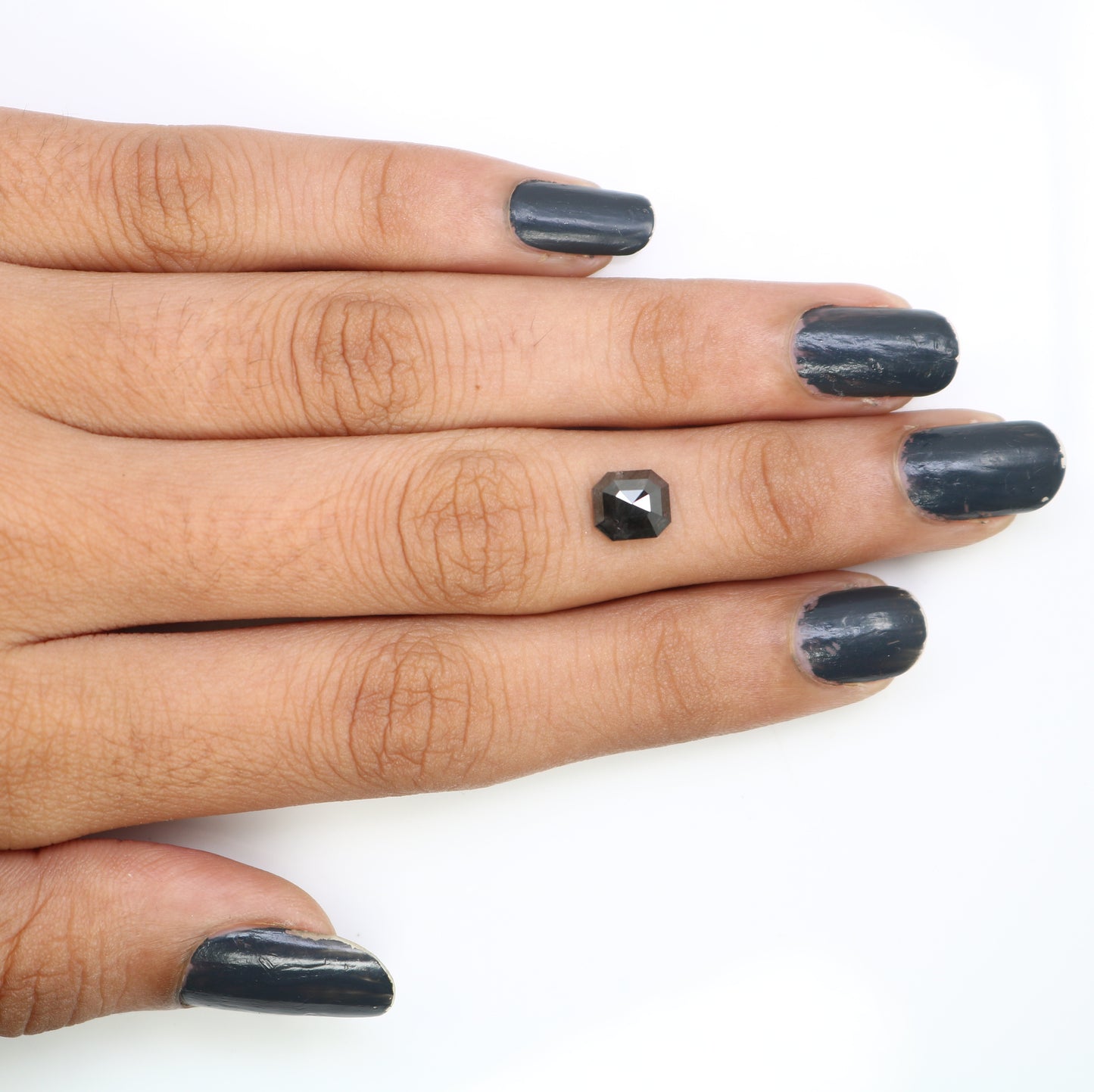 1.39 Carat Emerald Shape 6.80 MM Salt And Pepper Diamond For Galaxy Ring - JayKrishna Diamond