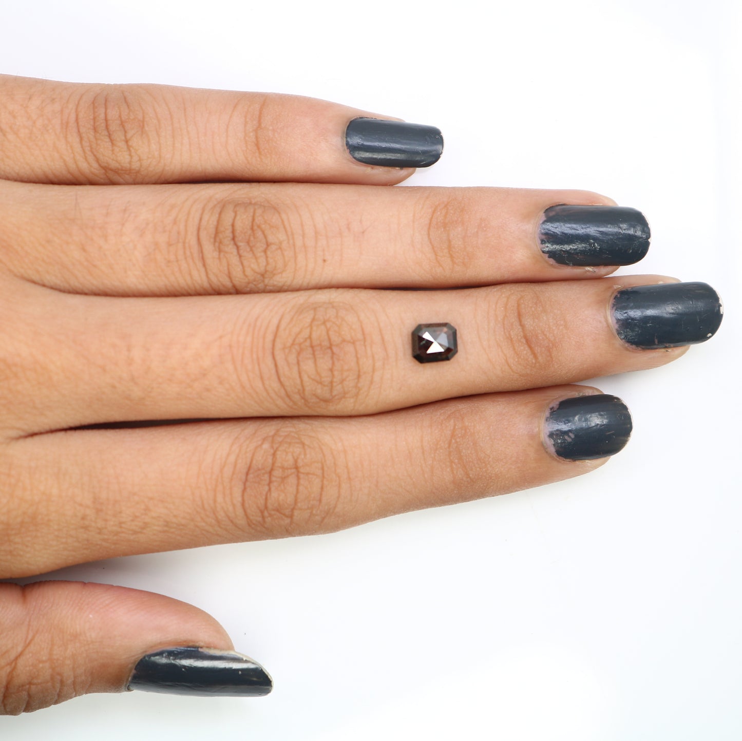 0.90 CT Dark Brown Emerald Shape Natural 6.00 MM Diamond For Statement Ring - JayKrishna Diamond