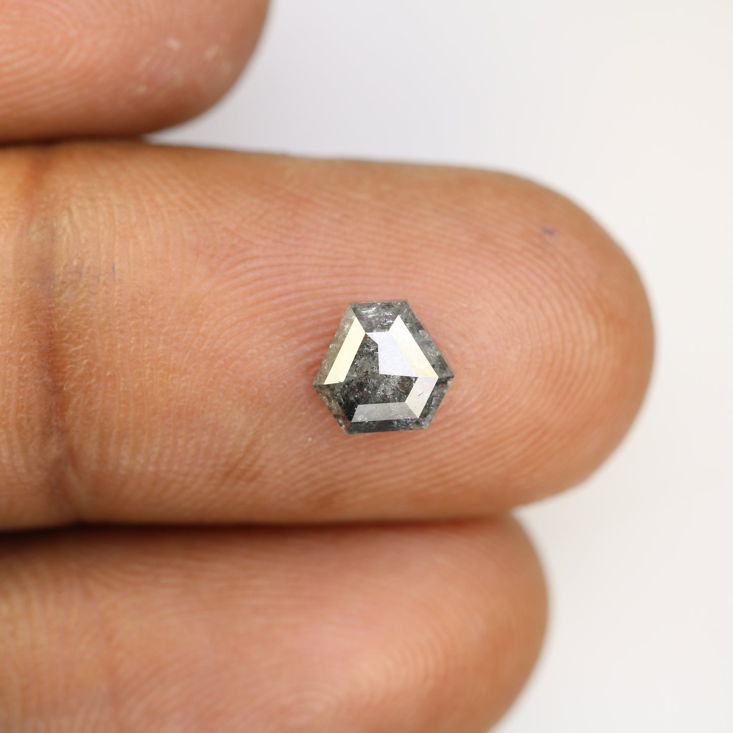 0.92 CT Triangle Shape Salt And Pepper Natural Diamond For Engagement Ring - JayKrishna Diamond