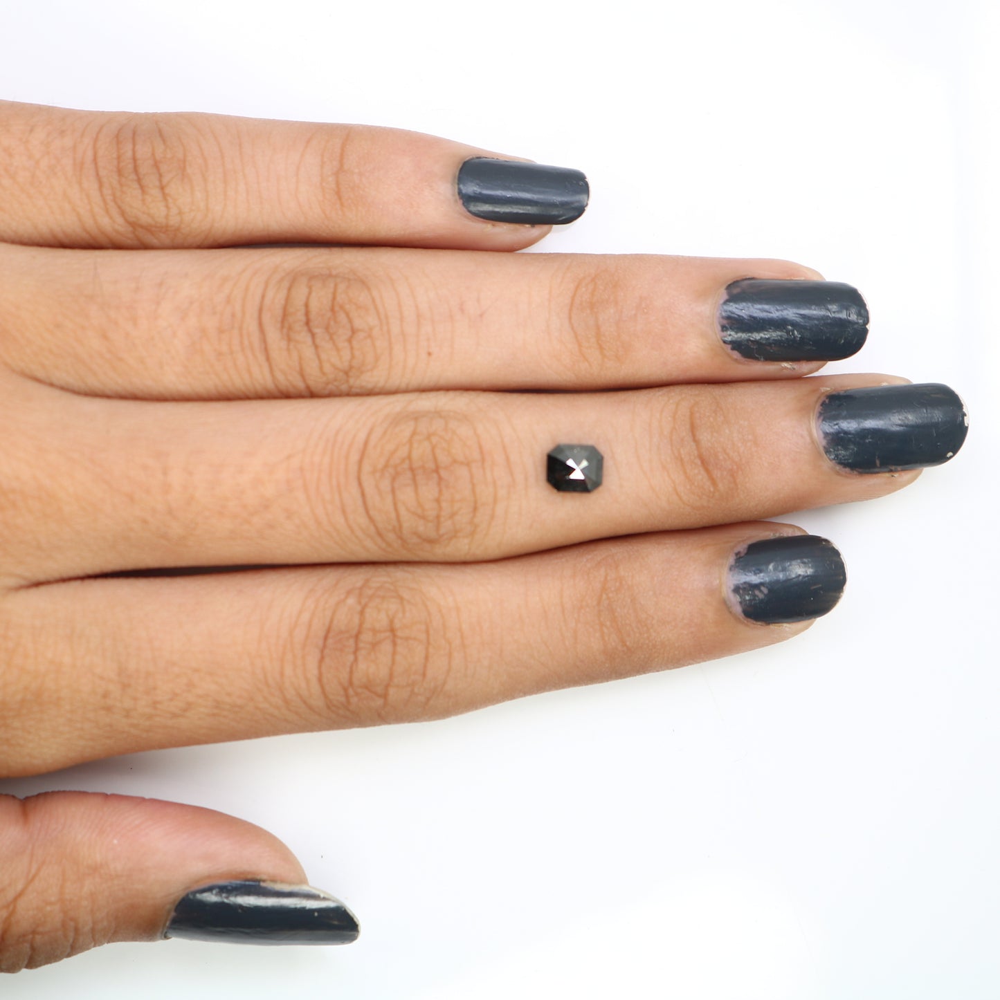 0.74 CT Emerald Shape Salt And Pepper 5.50 MM Diamond For Engagement Ring - JayKrishna Diamond