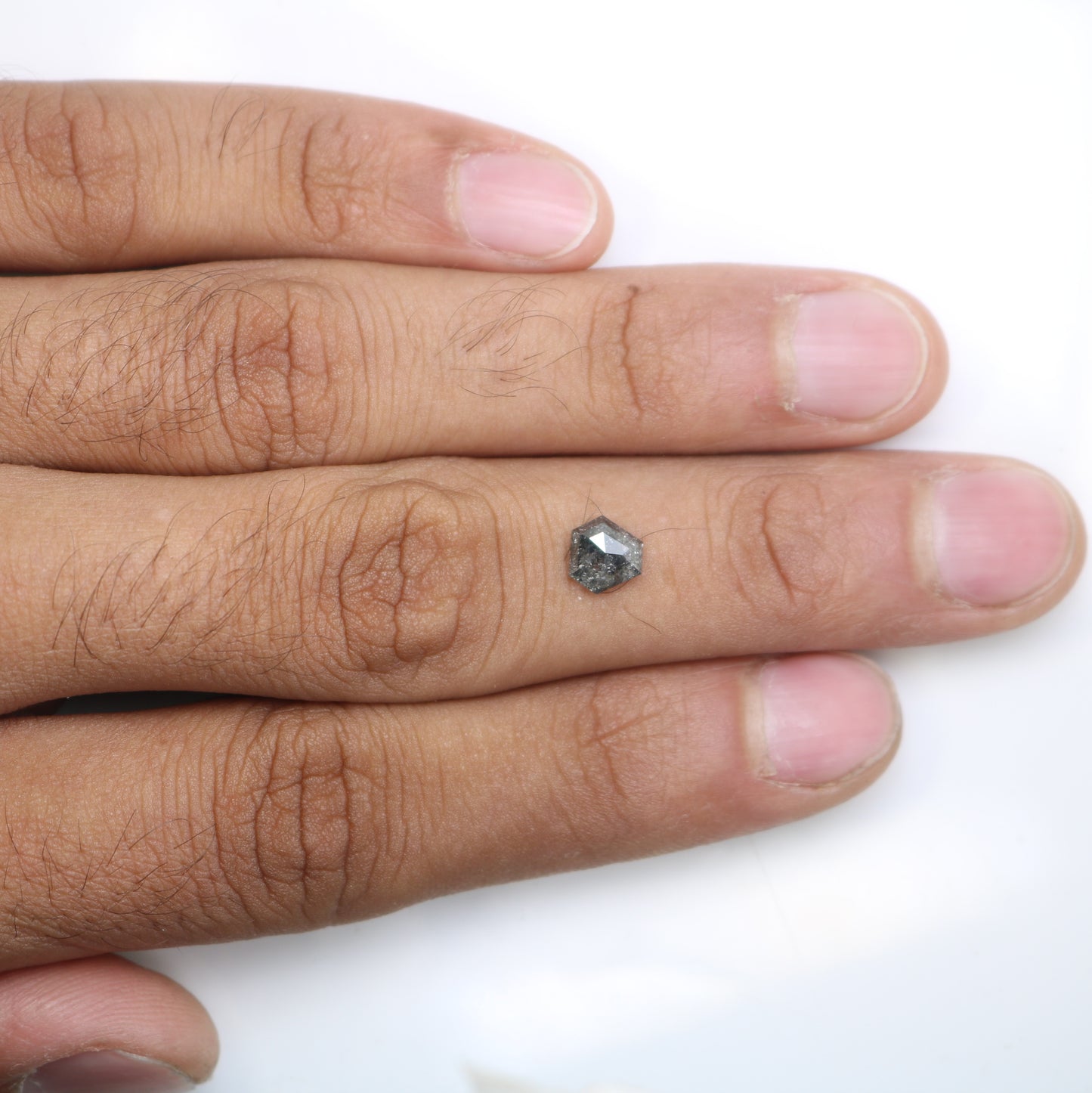 1.00 CT Salt And Pepper Natural Triangle Cut Diamond For Engagement Ring - JayKrishna Diamond