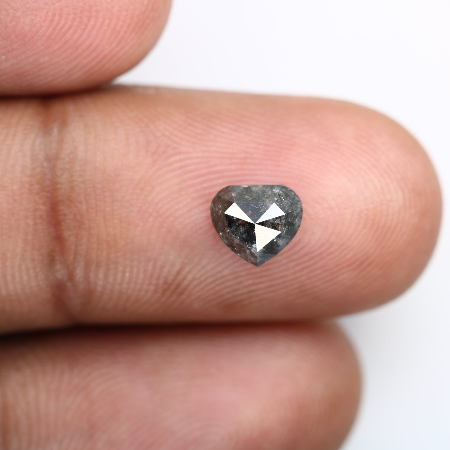 1.15 Carat 6.0 MM Heart Shape Salt And Pepper Diamond For Engagement Ring - JayKrishna Diamond