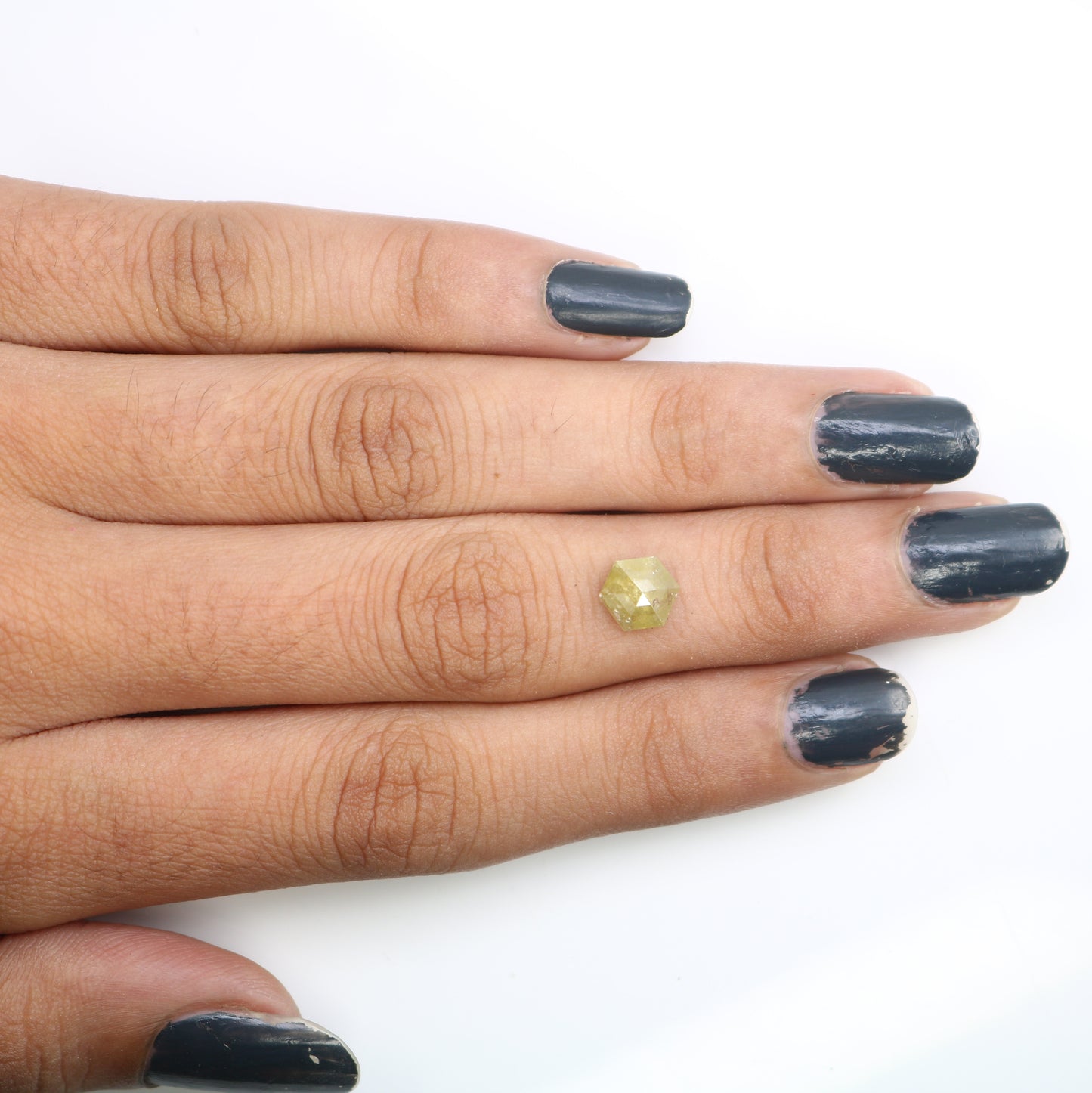 1.20 Carat Hexagon Cut 7.20 MM Fancy Light Green Color Diamond For Proposal Ring - JayKrishna Diamond