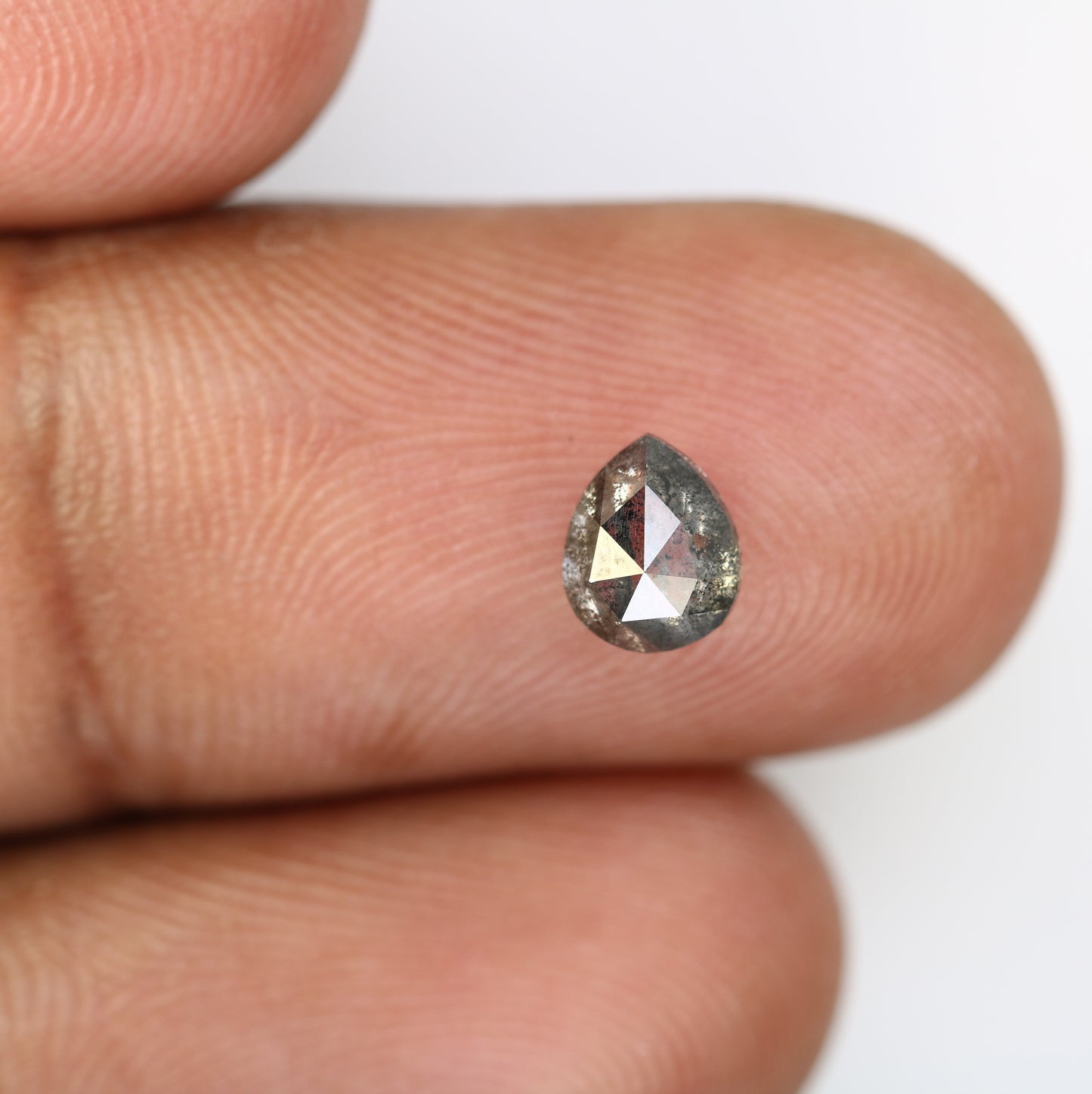 0.90 Carat Pear Shaped Loose Salt And Pepper Diamond For Diamond Pedant - JayKrishna Diamond