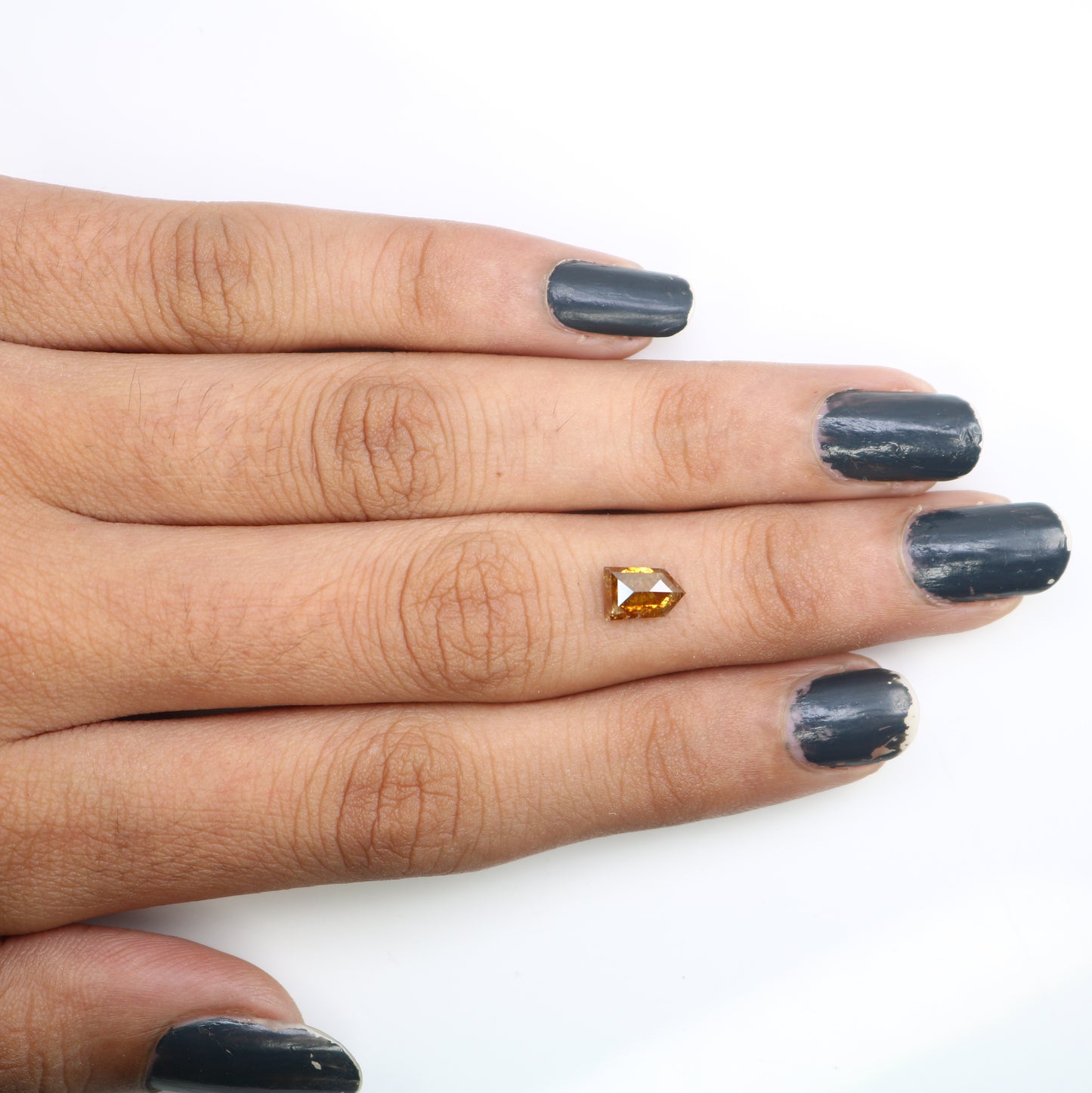 0.87 CT Bullet Shape Natural Orange 7.30 MM Loose Fancy Diamond For Designer Ring - JayKrishna Diamond