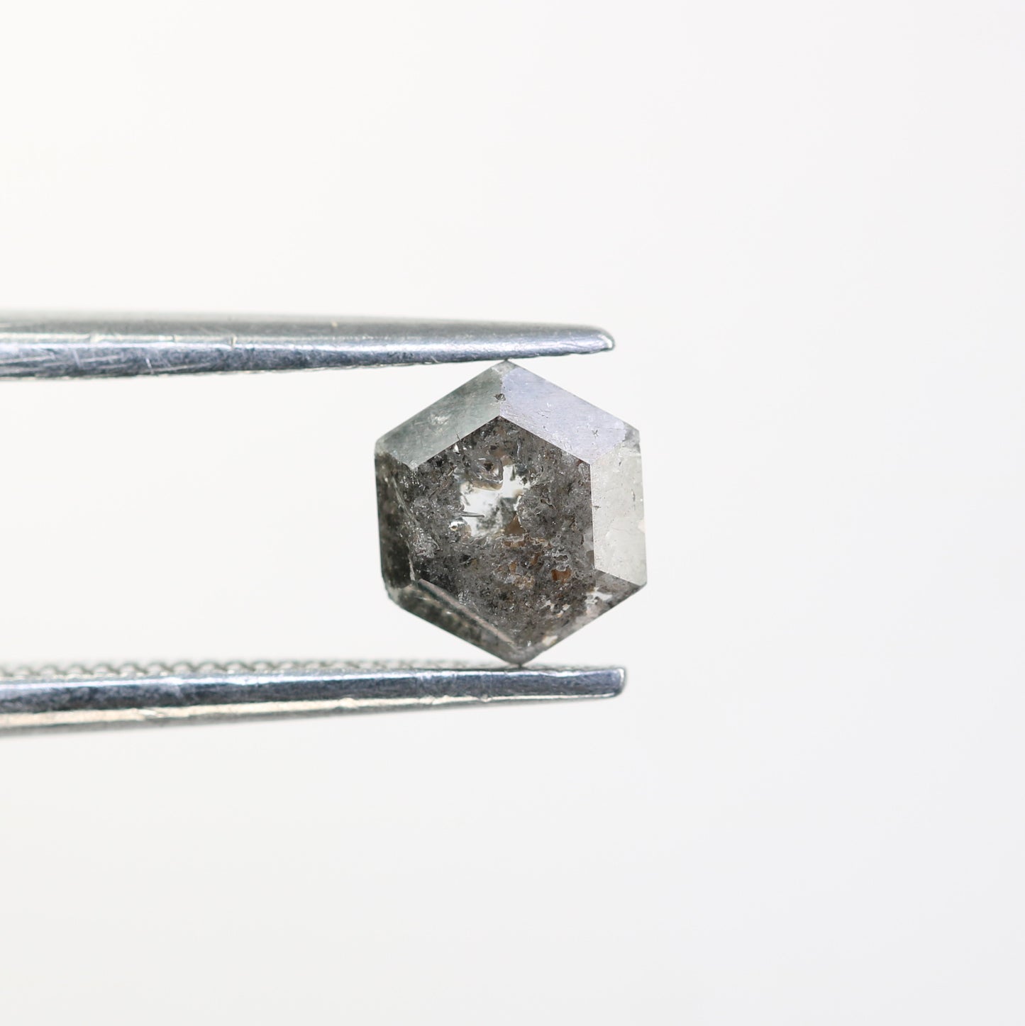 0.86 CT Salt And Pepper Elongated Hexagon Shape Natural Diamond For Engagement Ring - JayKrishna Diamond