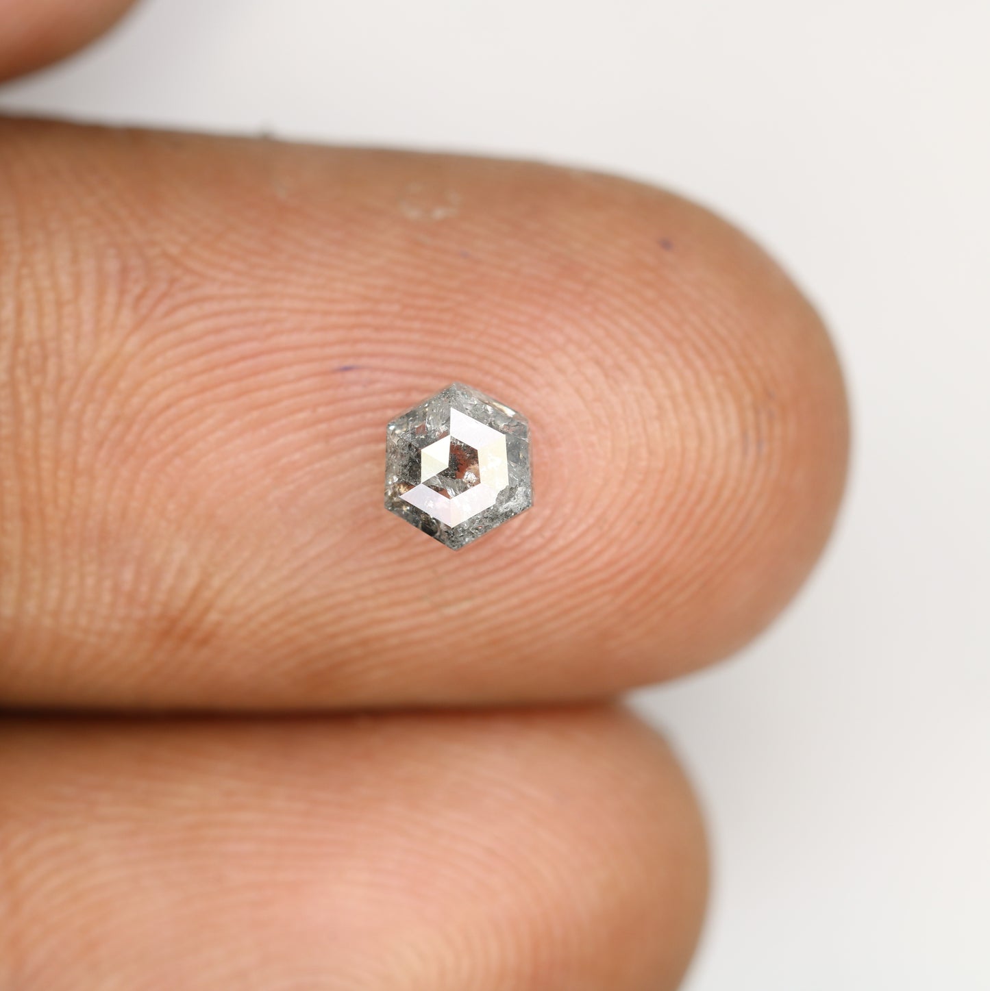 0.54 CT Salt And Pepper Loose Elongated Hexagon Shape Diamond For Engagement Ring - JayKrishna Diamond